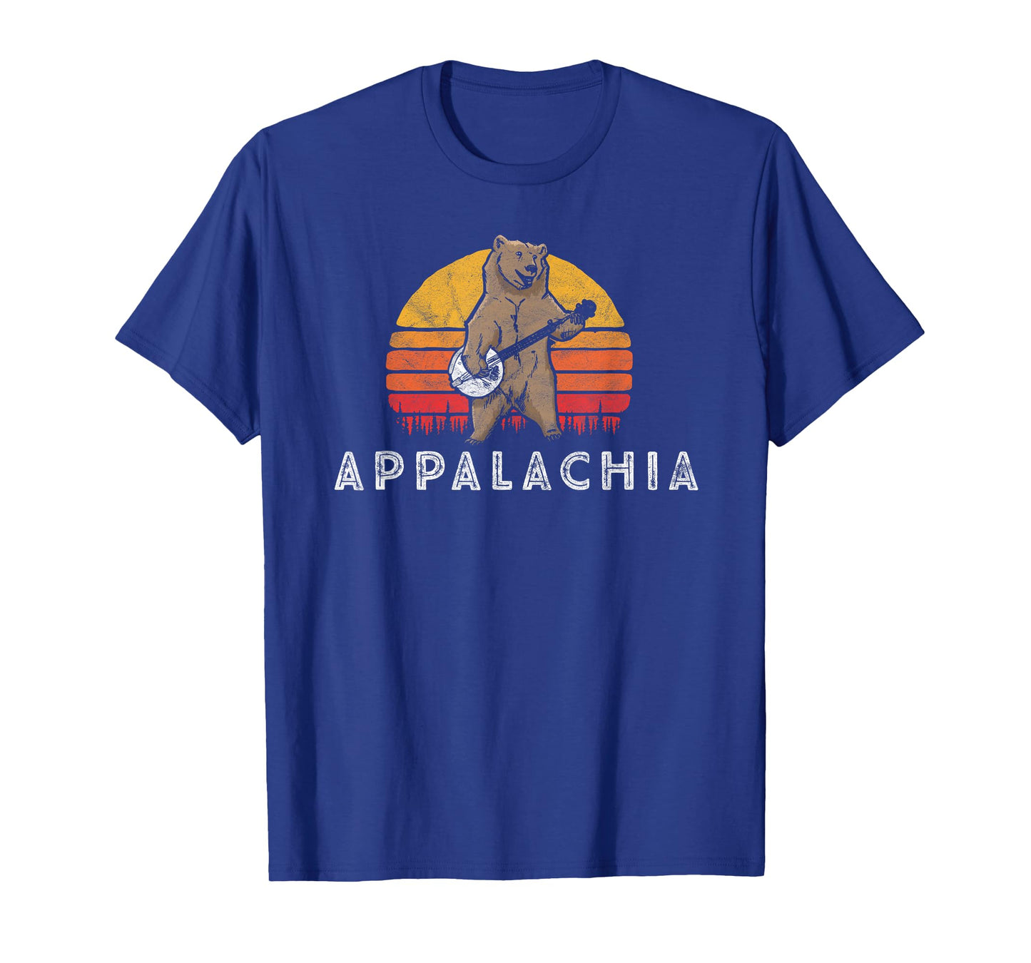 Appalachia Bluegrass Banjo Bear Funny Retro T-Shirt