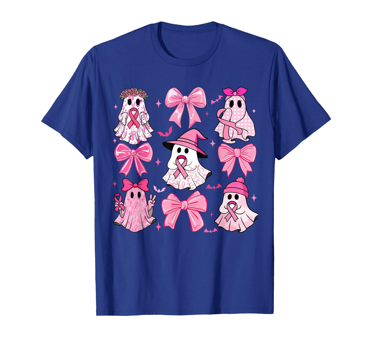 Breast Cancer Month Ghost Pink Coquette Bow Pink Ribbon T-Shirt