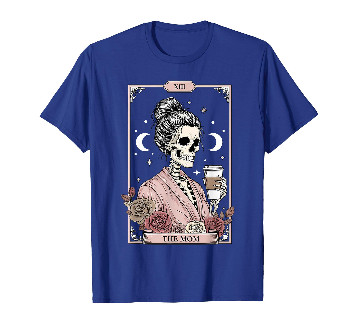 The Mom Tarot Skeleton Coffee Lover Tarot Design T-Shirt