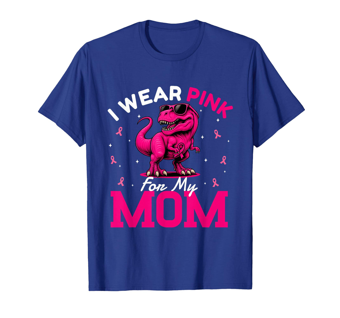 I Wear Pink for My Mom Breast Cancer Awareness Dinosaur T-Shirt