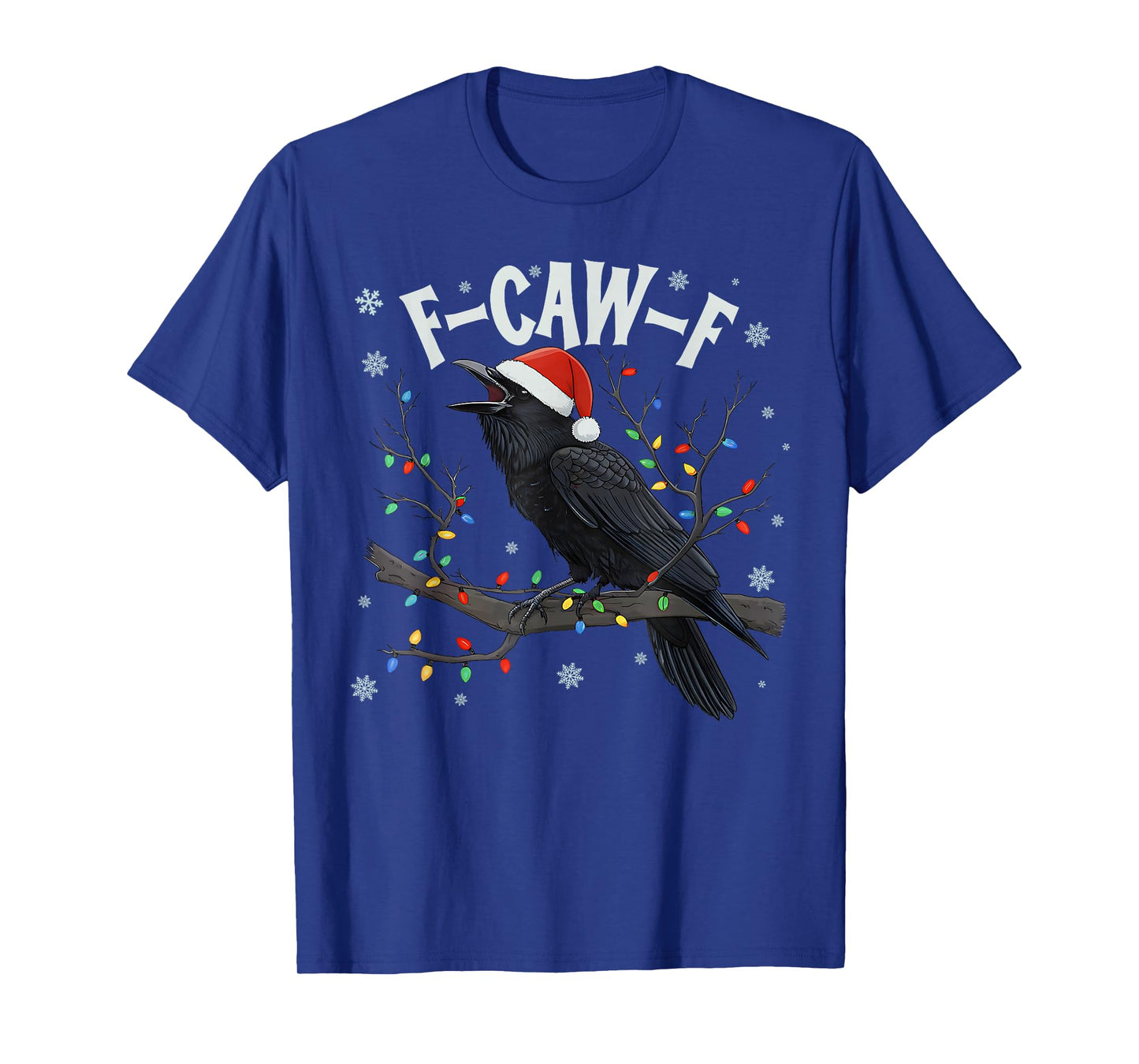 Merry Christmas F-Caw-F Crow Santa Black Bird Xmas Raven T-Shirt