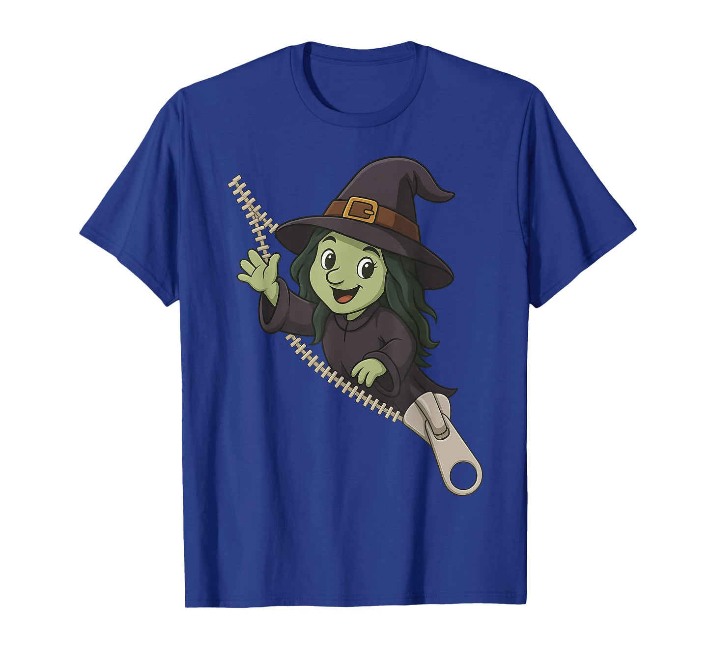 Witch Emerging from A Zipper Boo Halloween Ghost Funny Witch T-Shirt