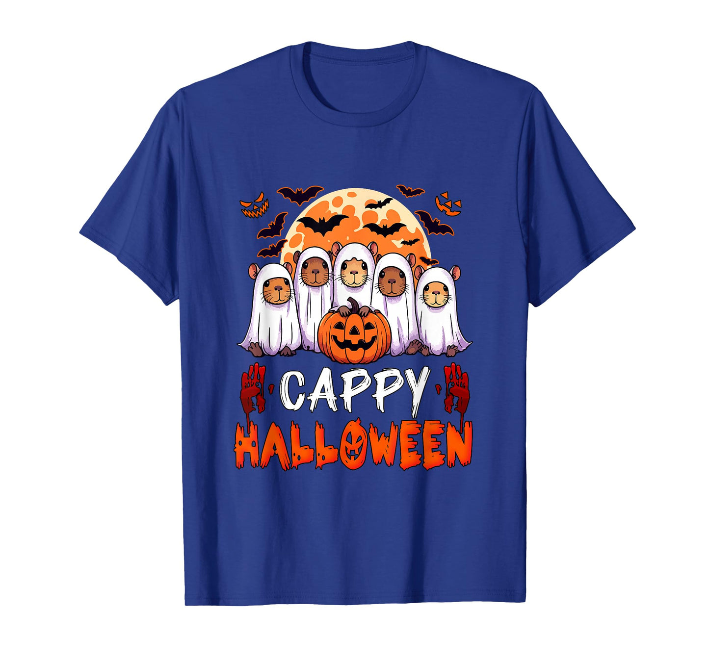 Cappy Halloween Group Capybaras Cosplay Boo Carved Pumpkins T-Shirt