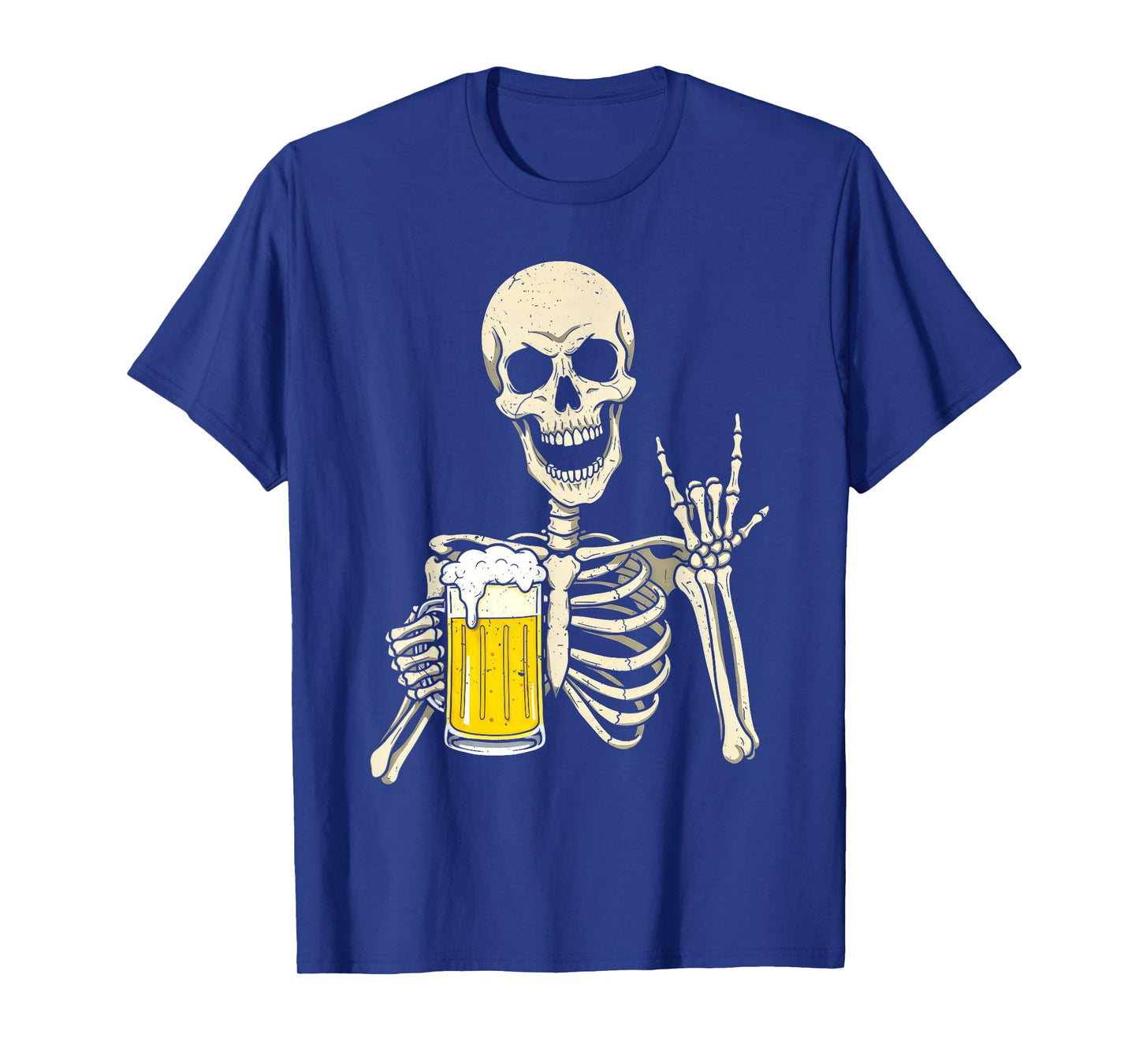 Skeleton Drinking Beer Funny Halloween Costume Party Spooky T-Shirt