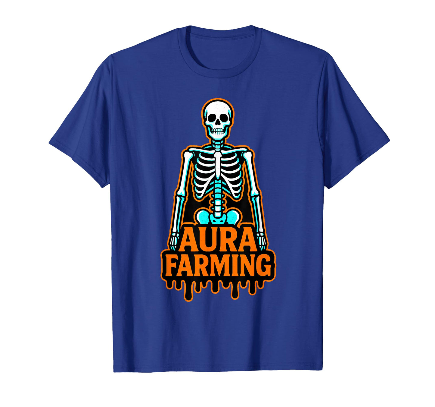 Funny Aura Farming Halloween Skeleton Kid Teen Slang Rizz T-Shirt