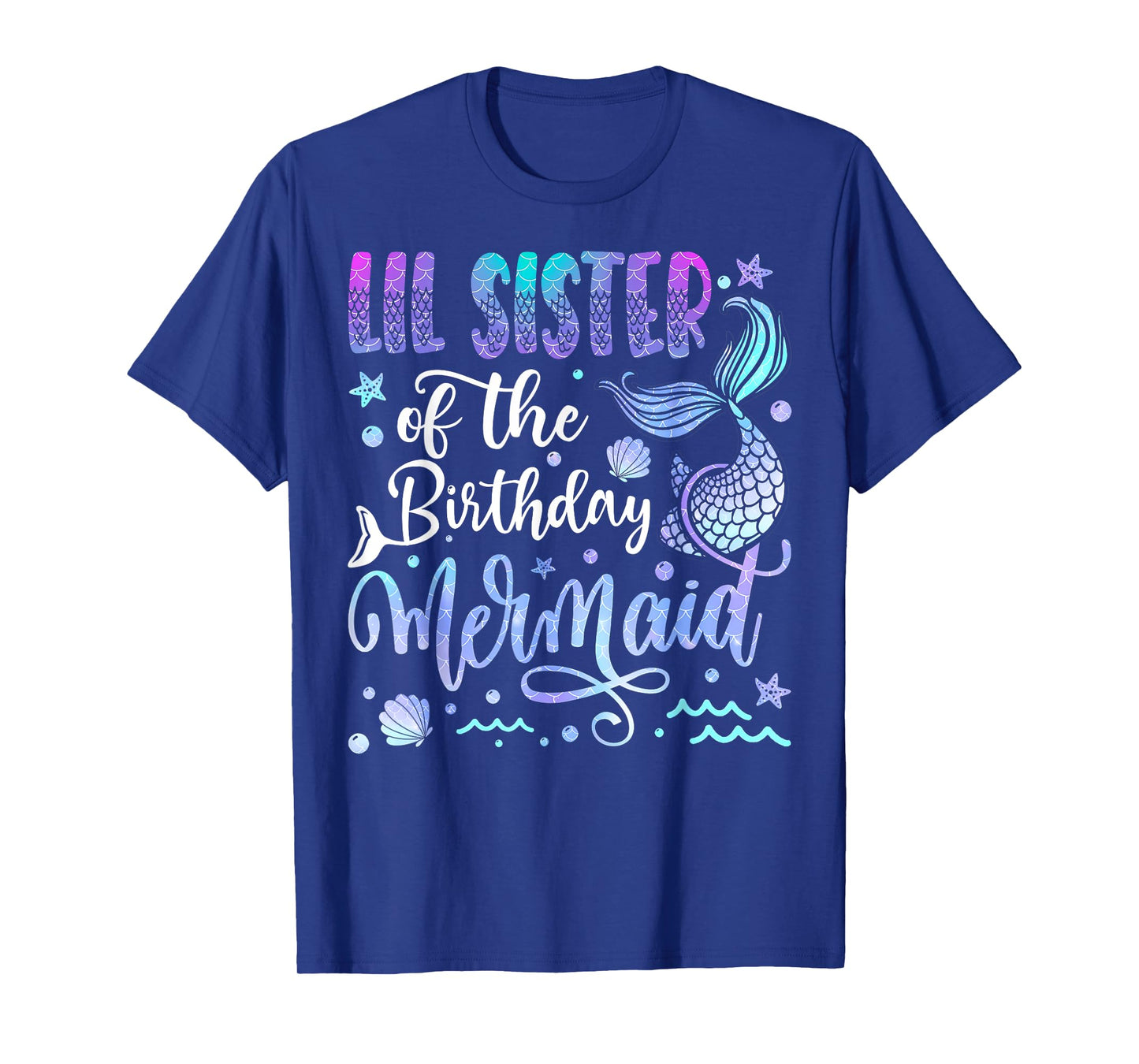 Lil Sister Of The Birthday Mermaid Bday Girl Party T-Shirt