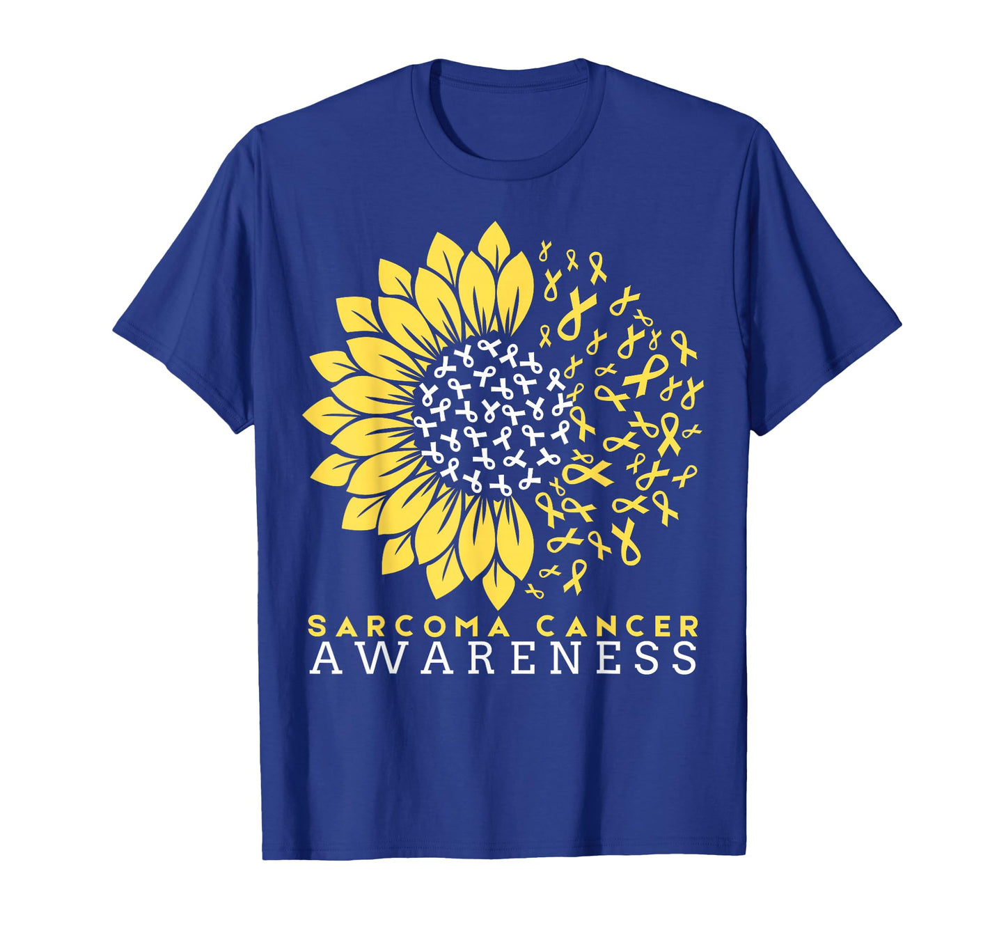 Sarcoma Bone Cancer Awareness Sunflower Ribbon Yellow T-Shirt