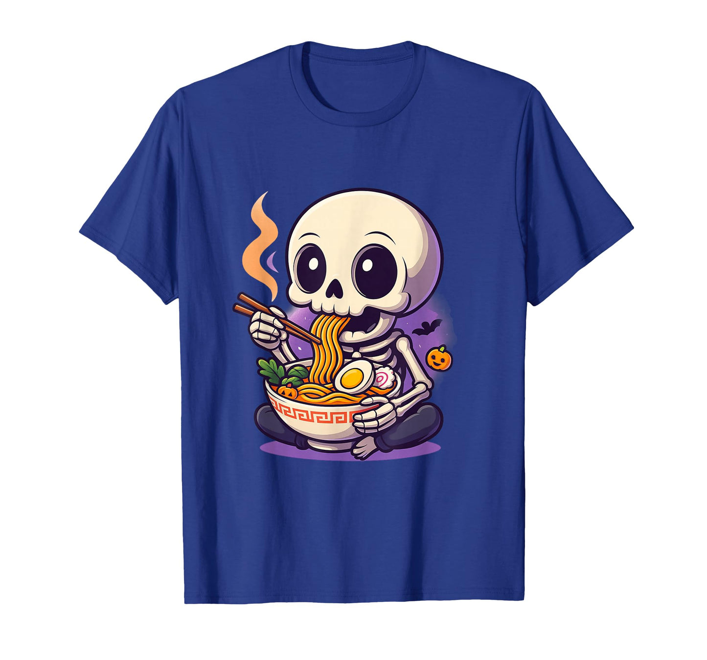 Cute Kawaii Skeleton Eating Ramen Halloween T-Shirt