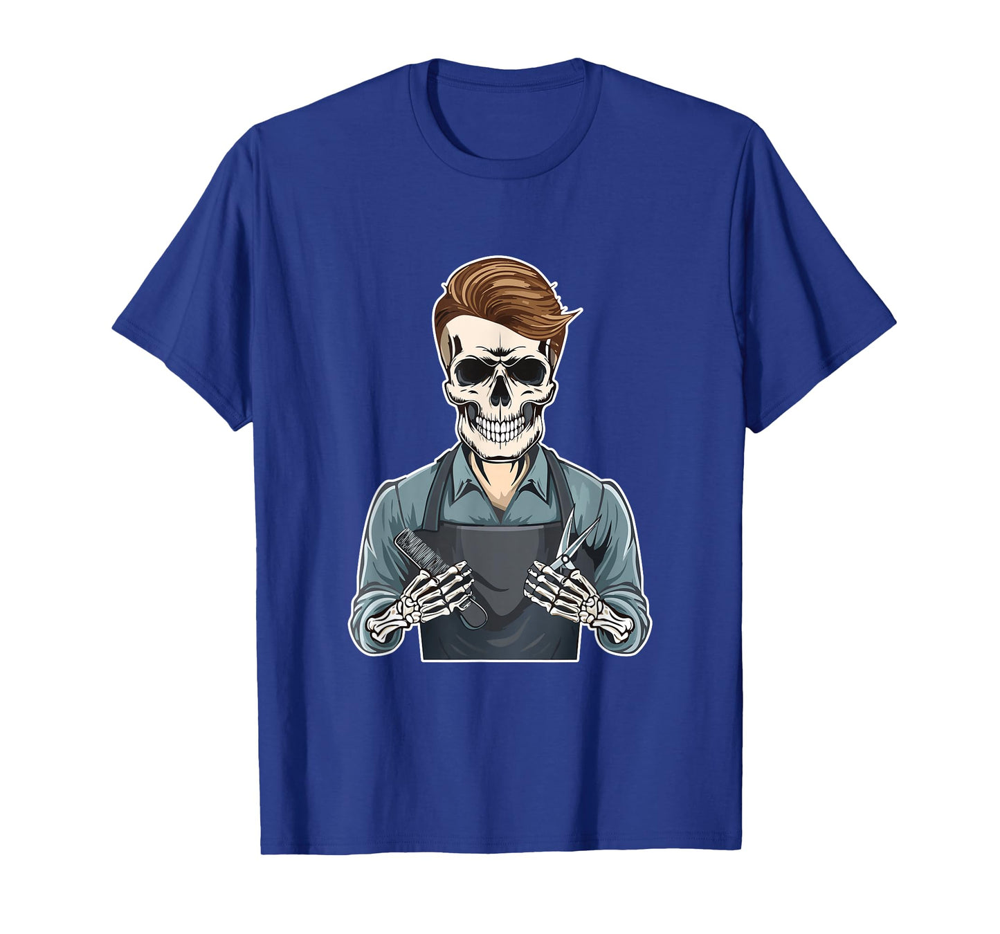 Spooky Scary Creepy Goth Skeleton Barber Halloween T-Shirt
