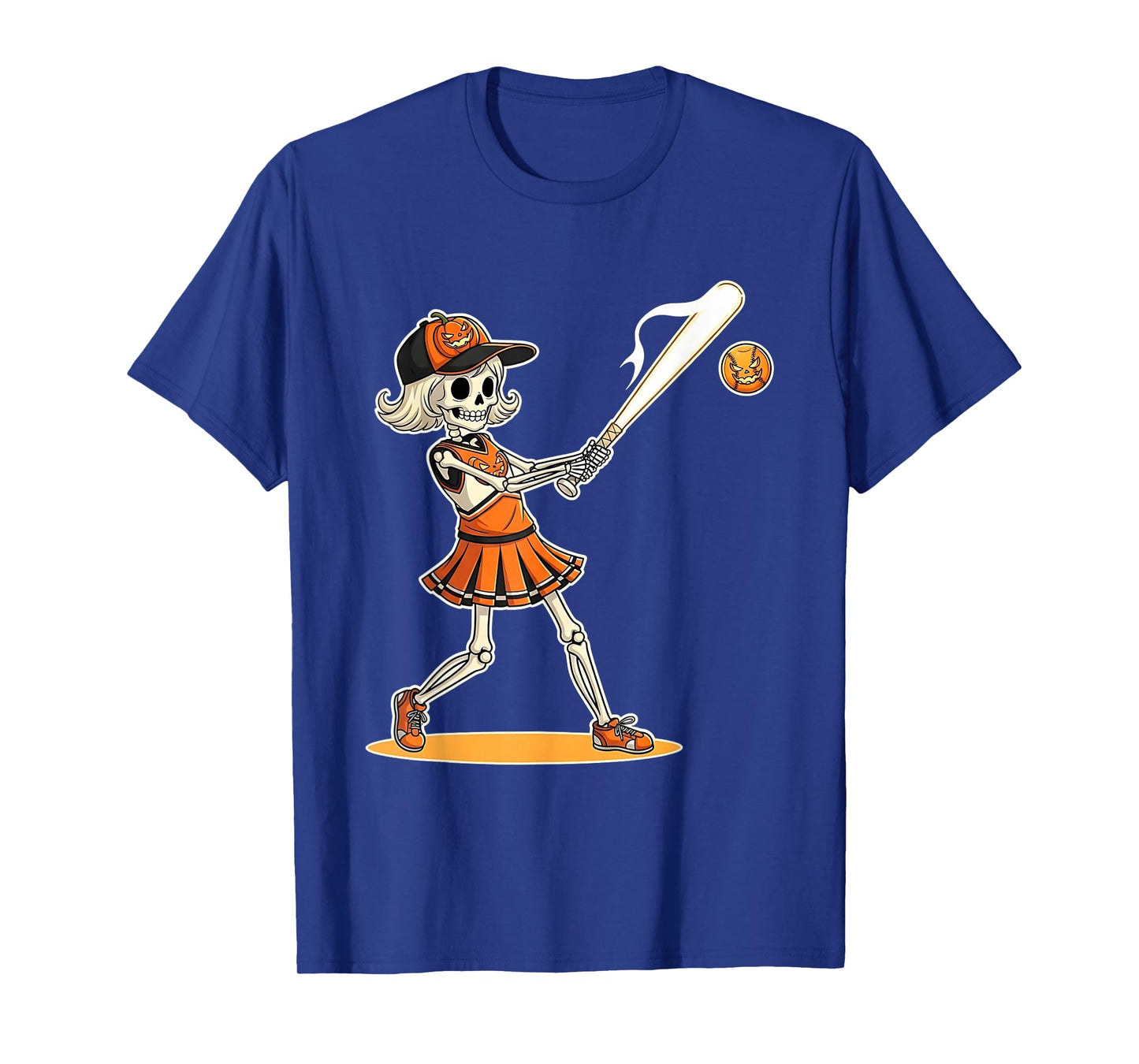 Spooky Softball Skeleton Halloween Sporty Costume Women T-Shirt
