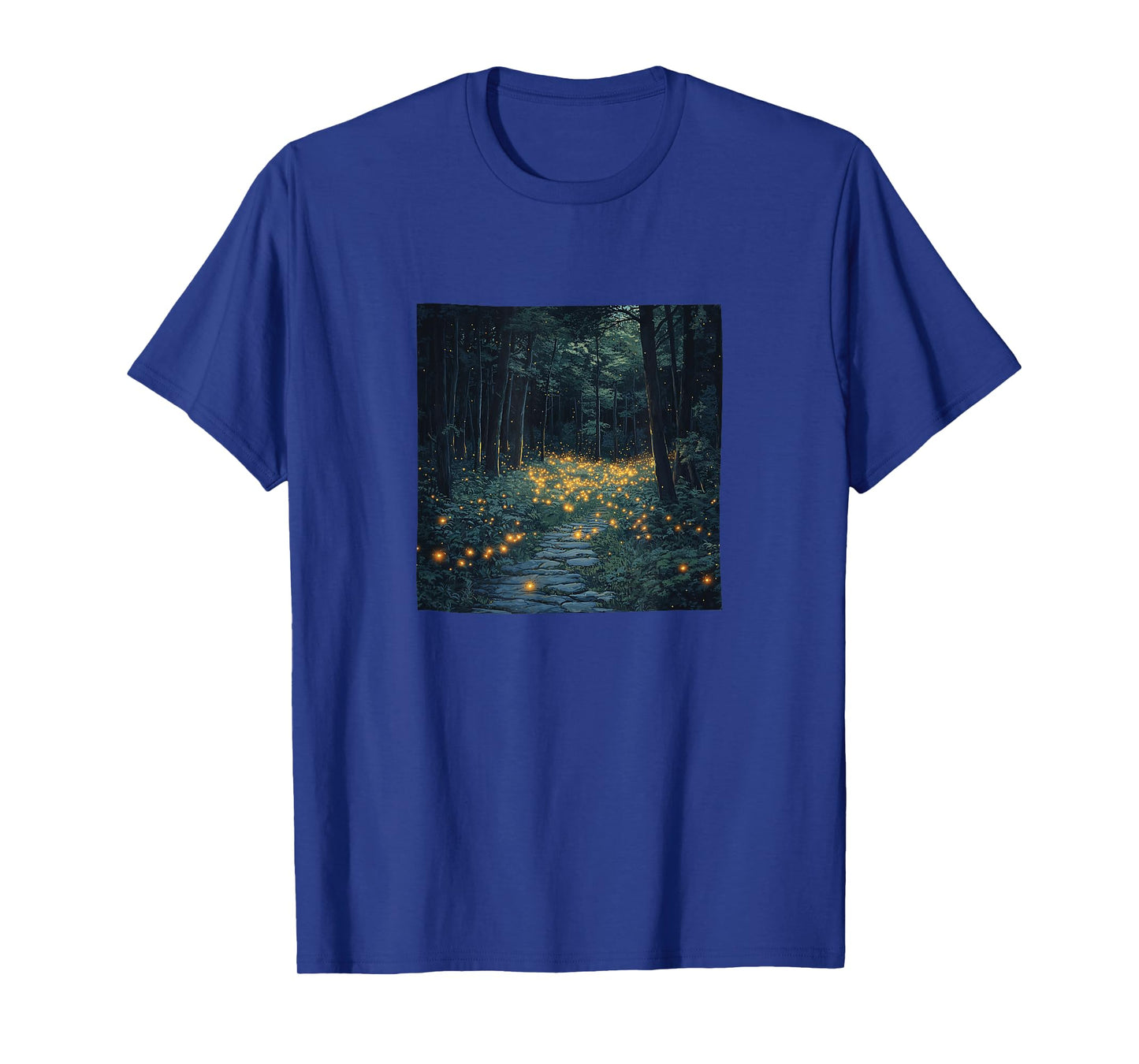 Forest With Fireflies Vintage Landscape Graphic T-Shirt