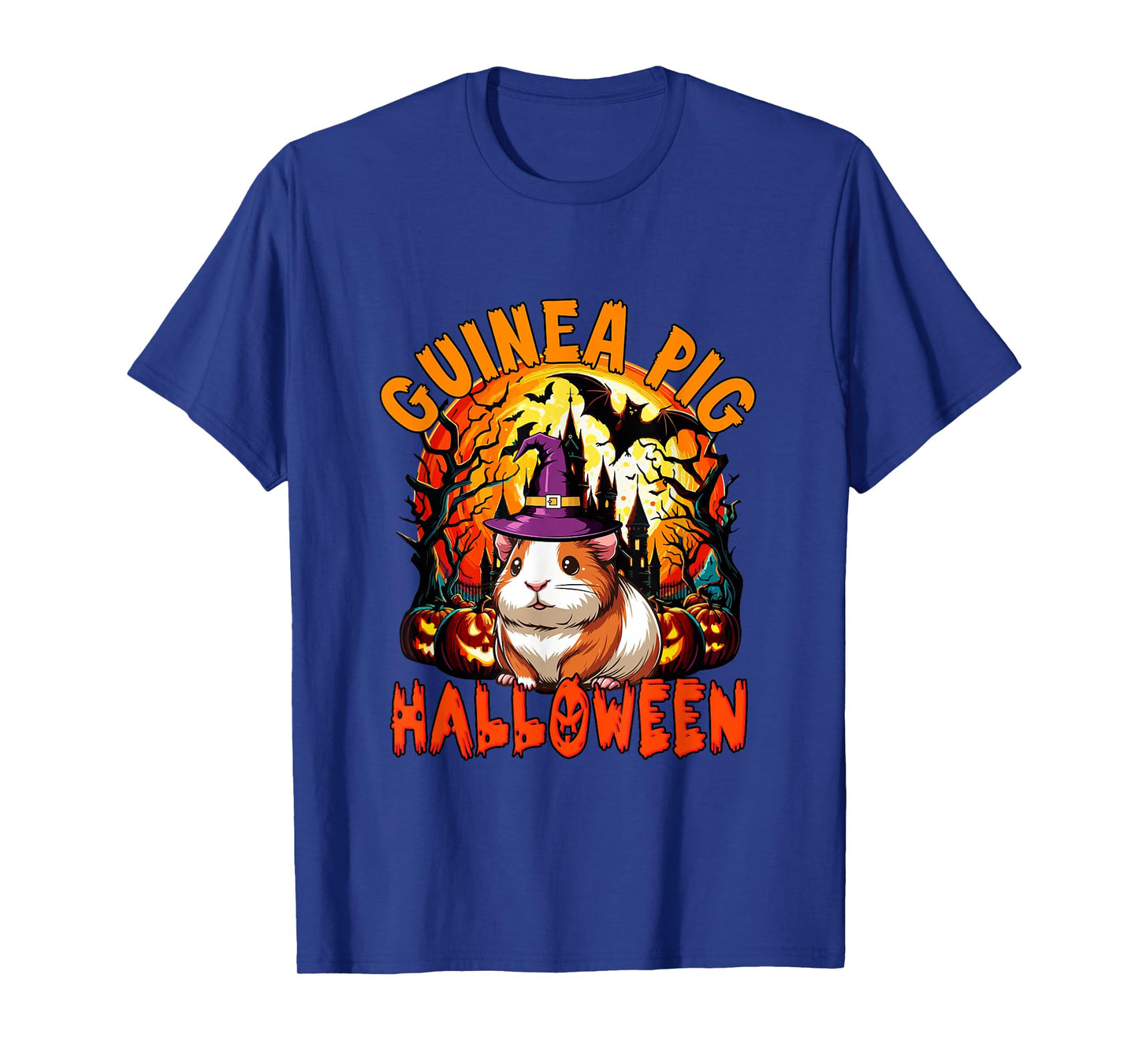 Guinea Pig Halloween Cosplay Witch Horror Carved Pumpkins T-Shirt