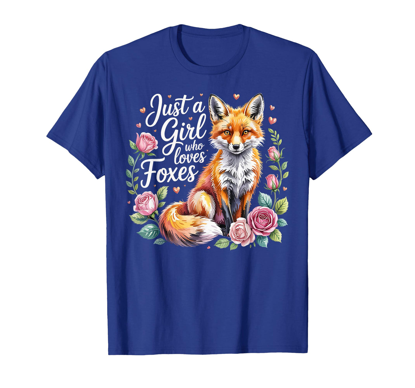 Just a Girl Who Loves Foxes Beautiful Floral Animal Gifts T-Shirt