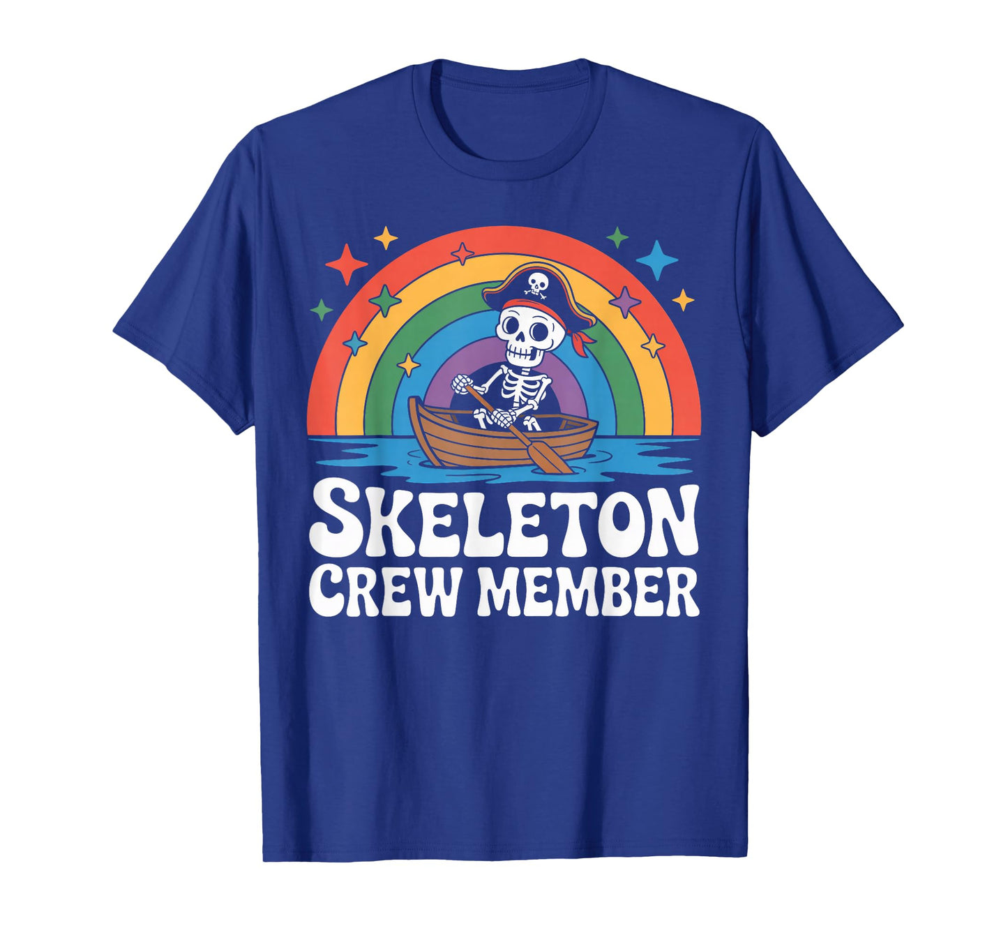 Skeleton Crew Member Tiny Pirate Captain Rowing Boat T-Shirt