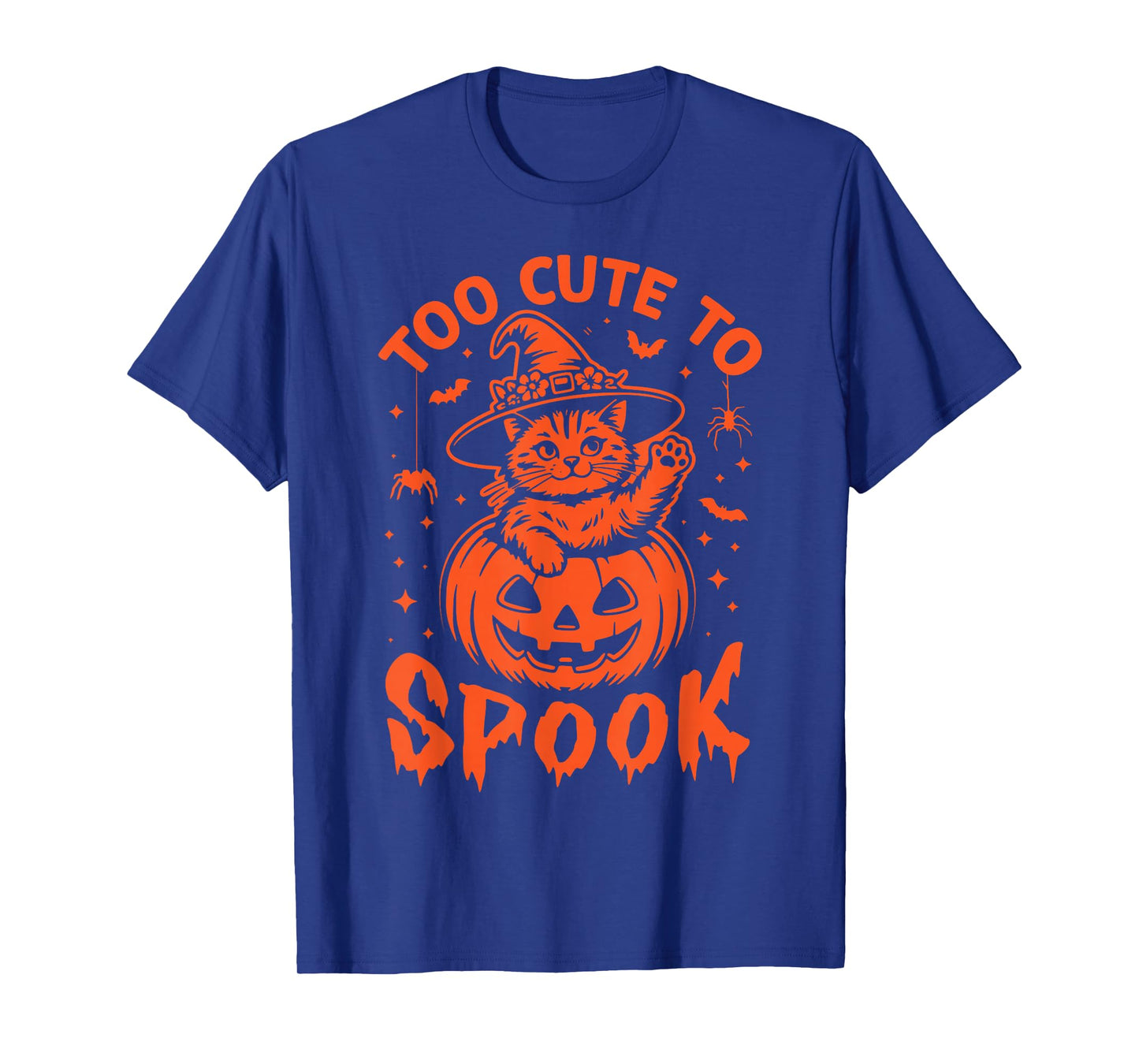 Too Cute to Spook Pet Funny Halloween Paw Pumpkin Cat Witch T-Shirt