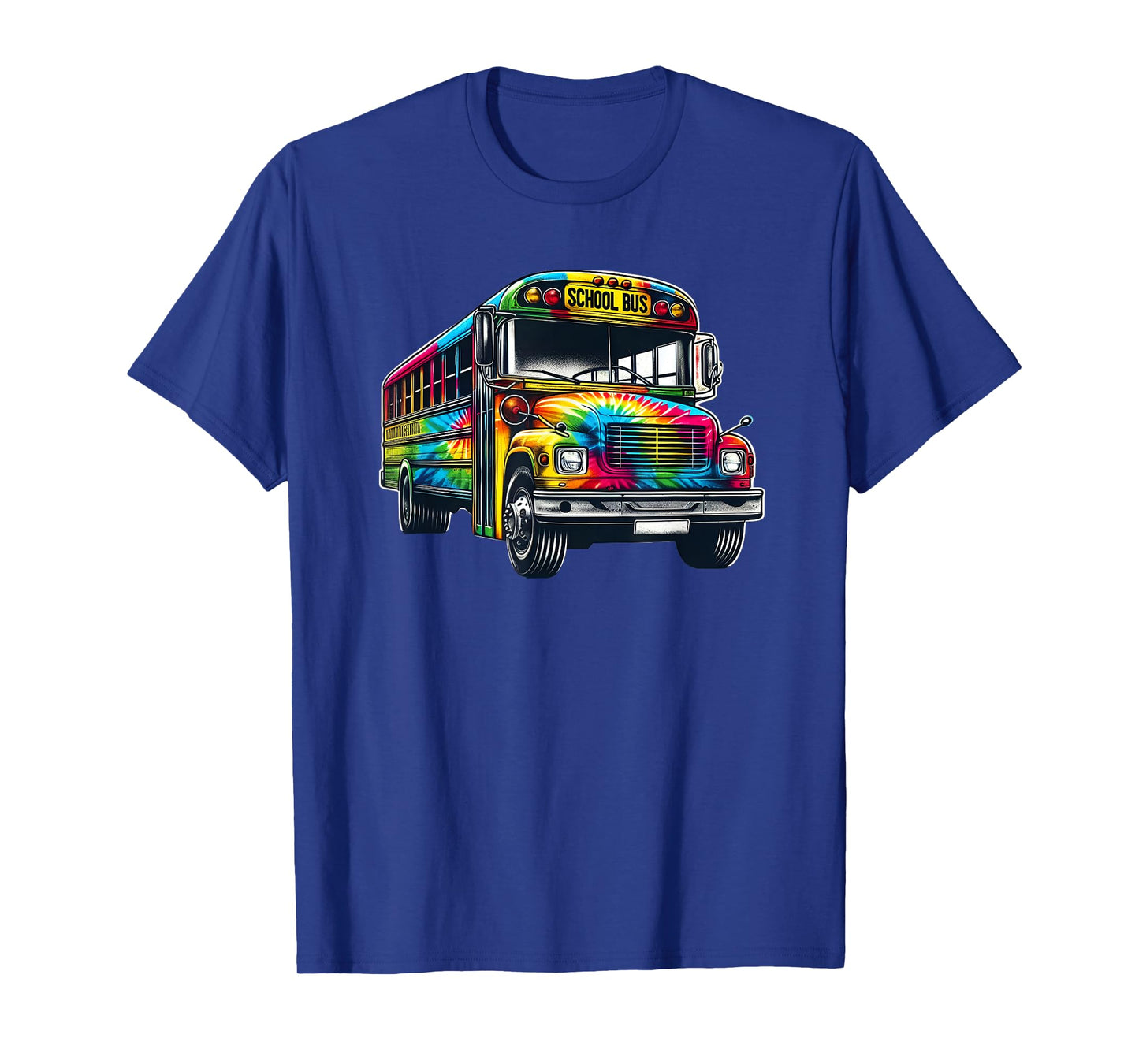 Cool Colorful Tie Dye School Bus Graphic Bus Driver Teacher T-Shirt for Men Women Kids