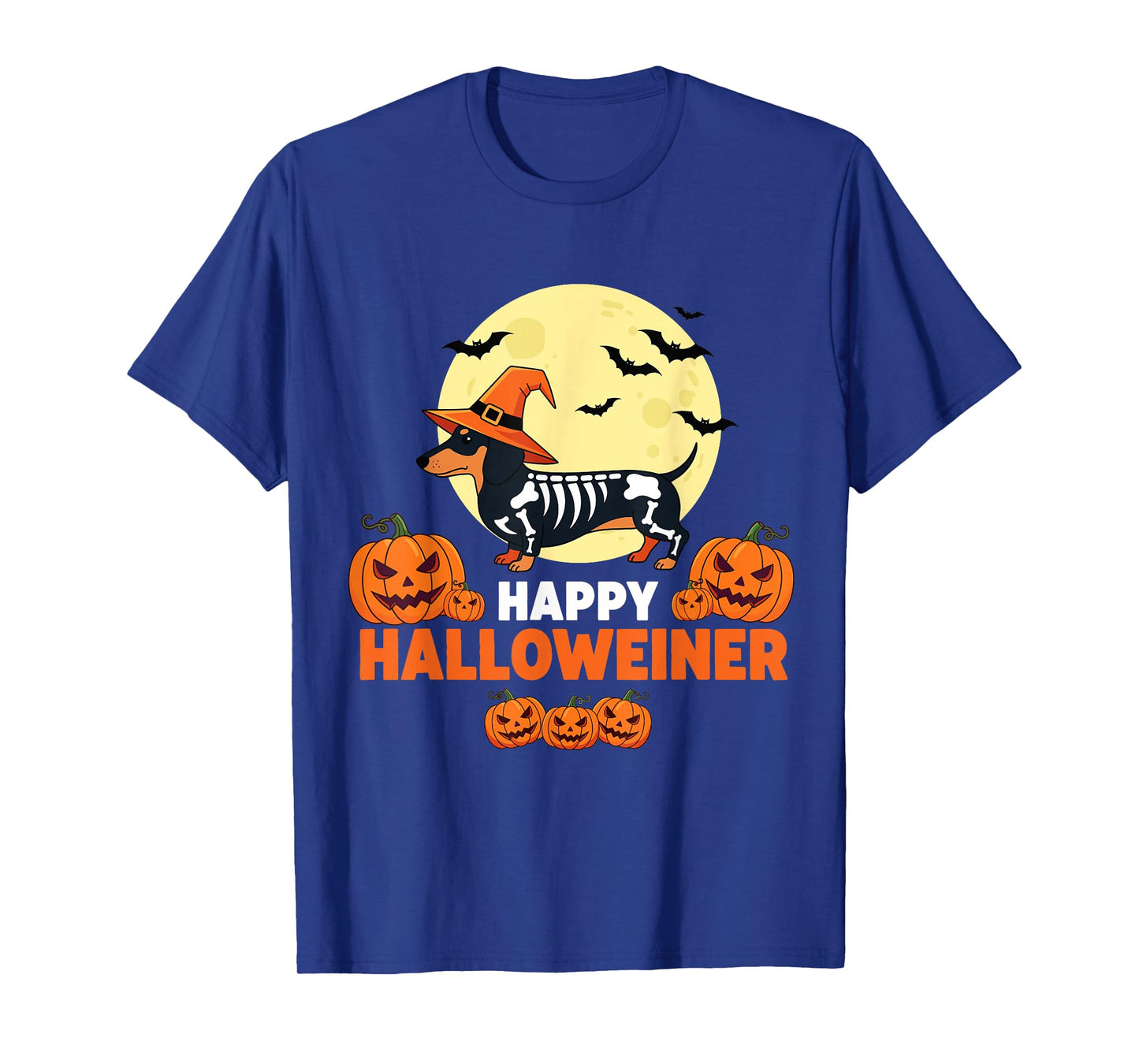 Happy Halloweiner Funny Halloween Dachshund Witch Skeleton T-Shirt