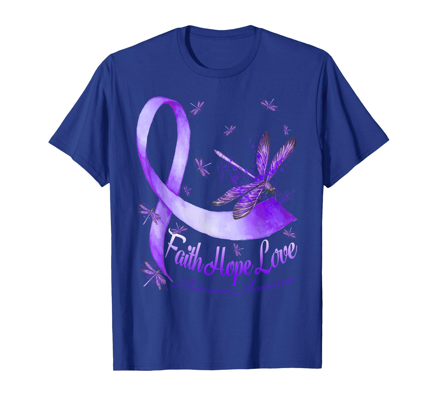 Faith Hope Love Alzheimer's Awareness Dragonfly T-Shirt