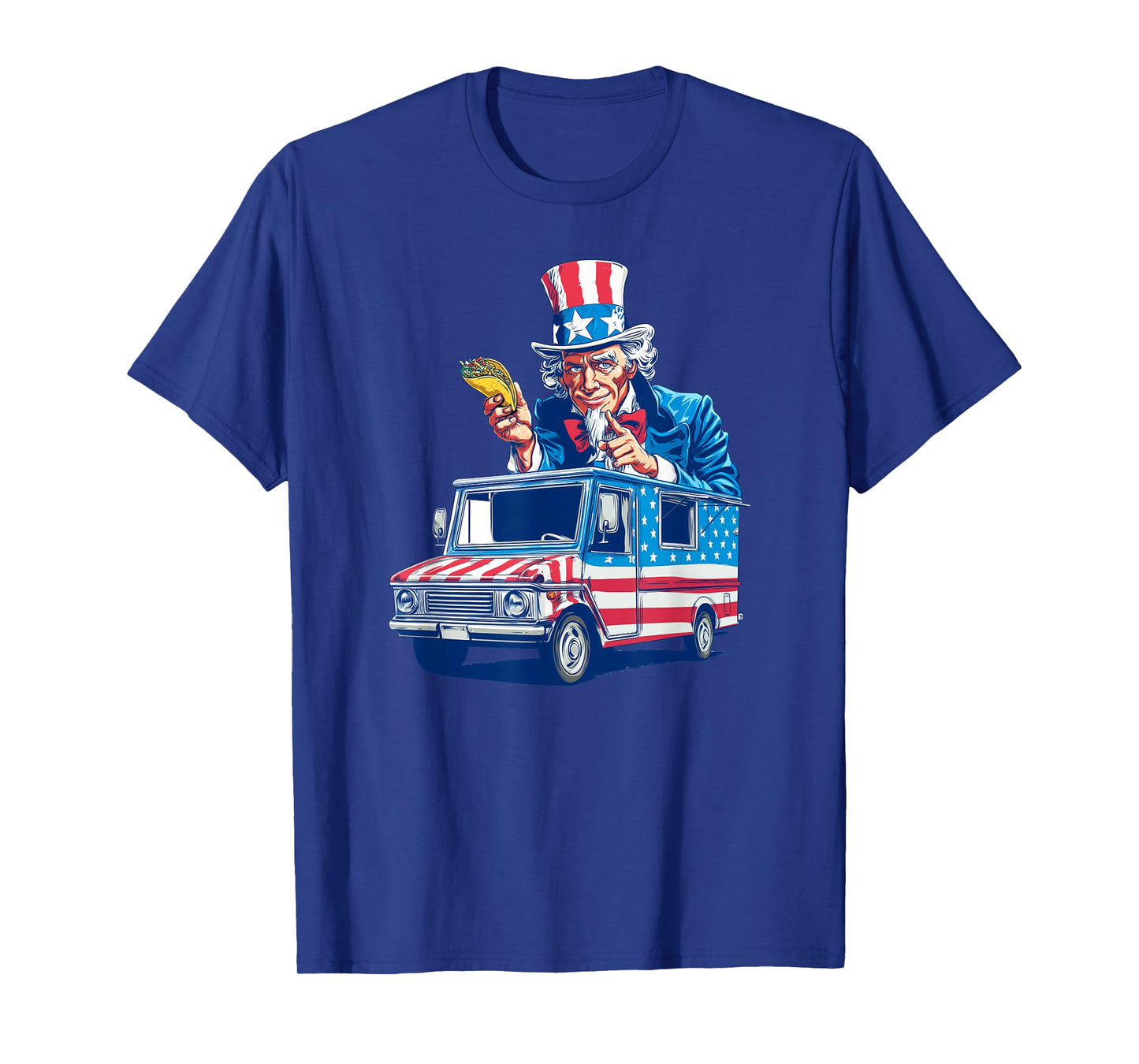Cool Taco Truck with Sam for Patriotic Vehicles Lovers T-Shirt