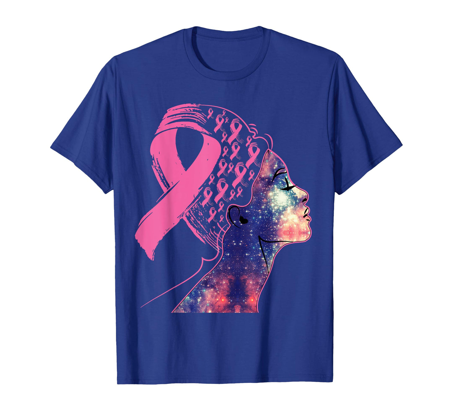 Black Women Queen Stronger Than Breast Cancer Pink Ribbon T-Shirt