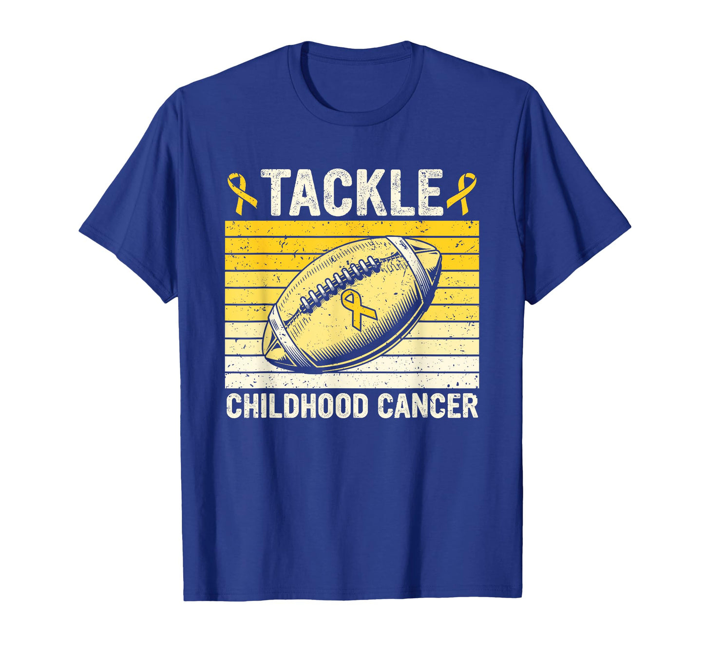 Football Tackle Childhood Cancer Awareness Survivor Support T-Shirt
