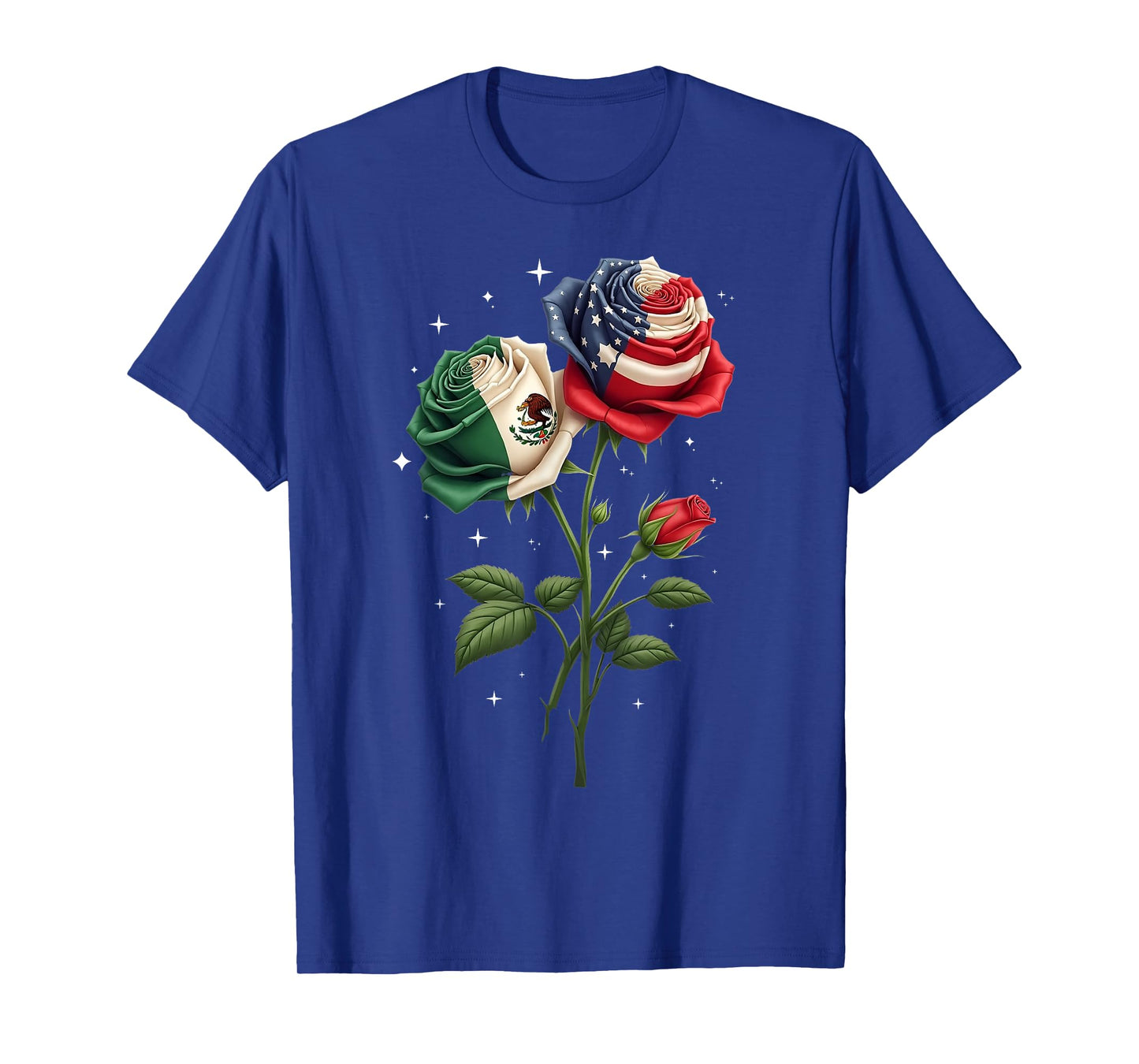 Mexico USA Flag Rose Mexican American Heritage Women T-Shirt