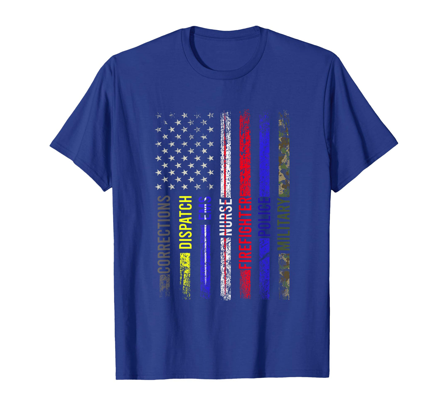 First Responder - Front Line Workers - US Flag - Patriotic T-Shirt for Women Men