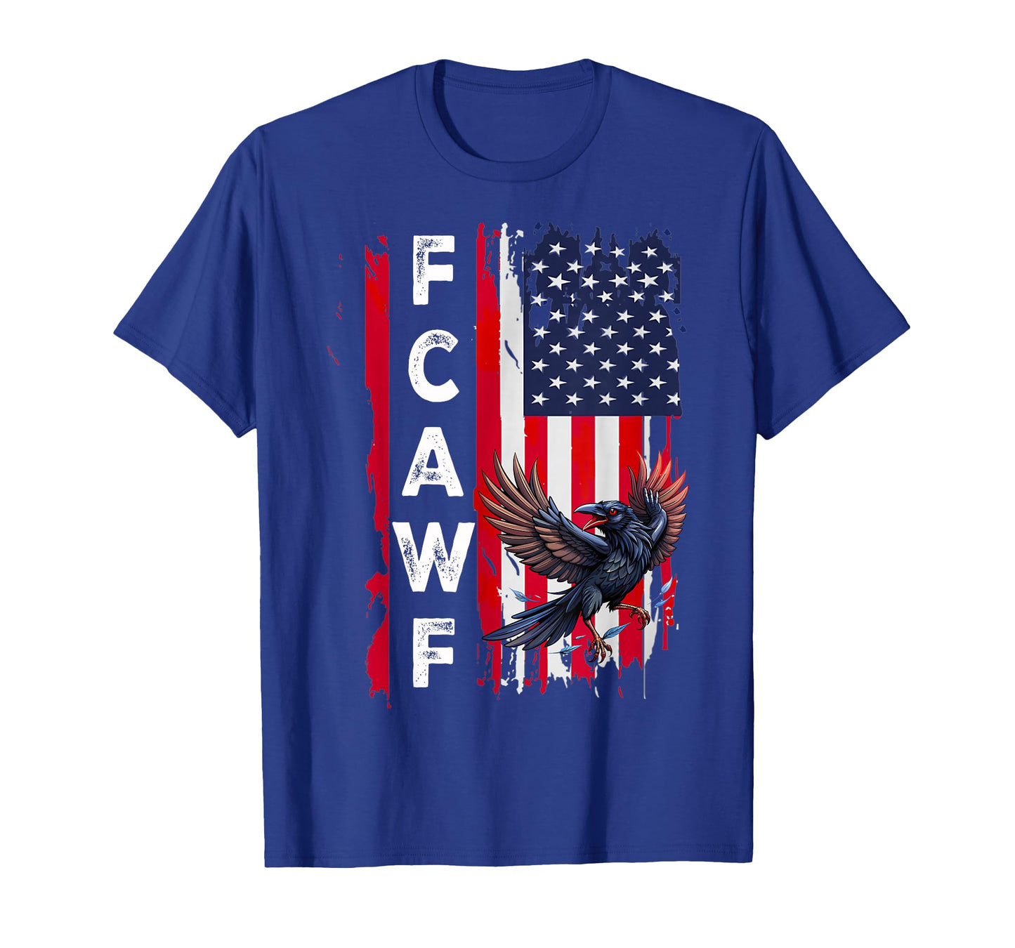 F-Caw-F Black Crow Black Bird Retro USA Flag Vintage F-Caw-F T-Shirt