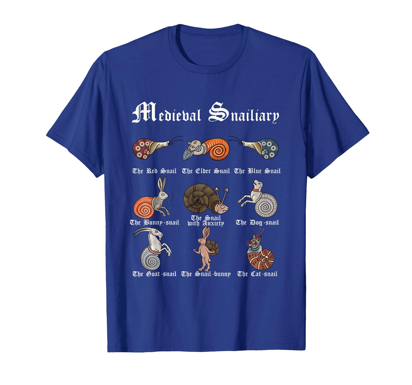 Medieval Marginalia - Medieval Snailiary - Snails T-Shirt
