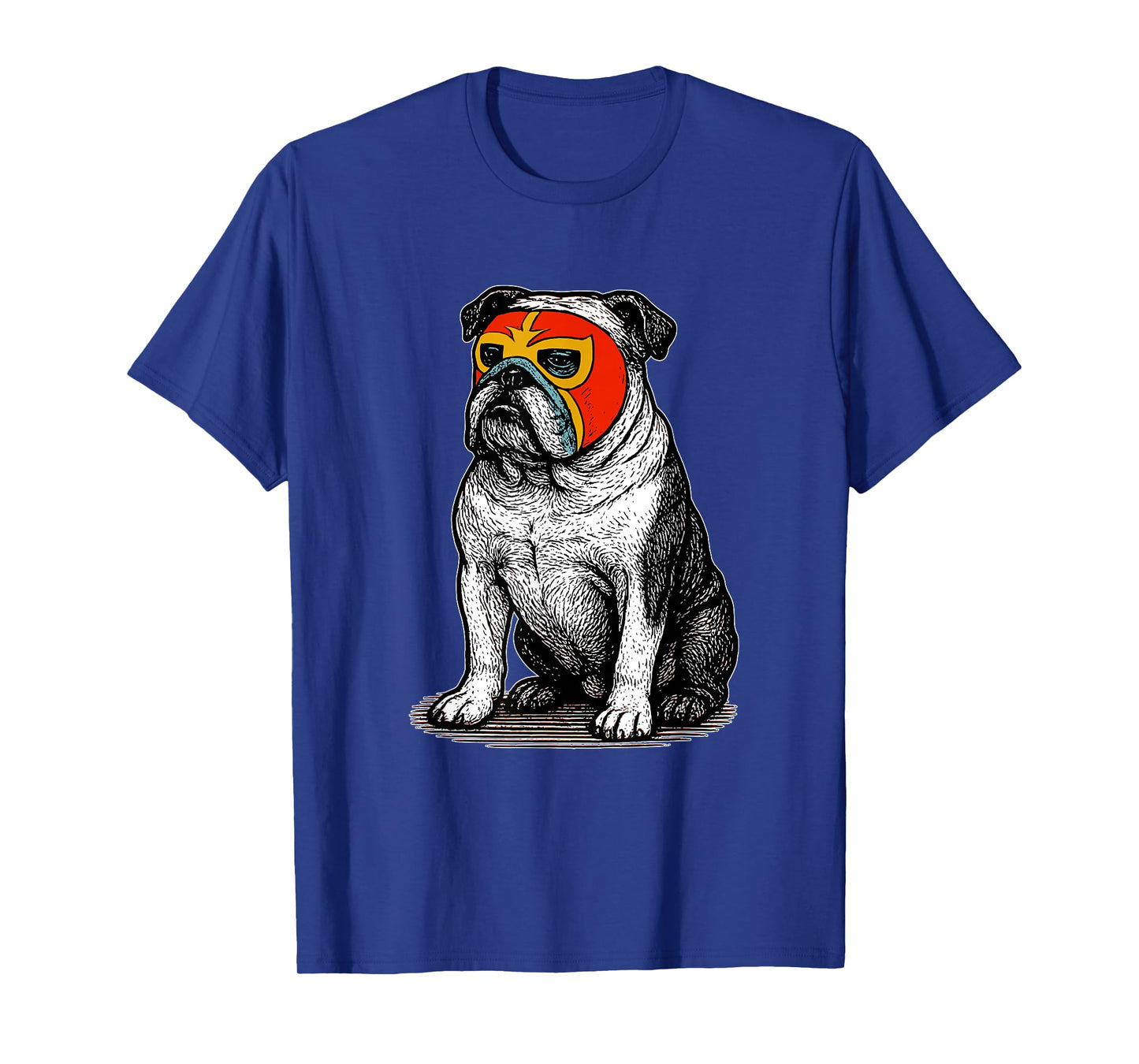 Vintage English Bulldog Luchador Mask Lucha Libre Dog Dad T-Shirt