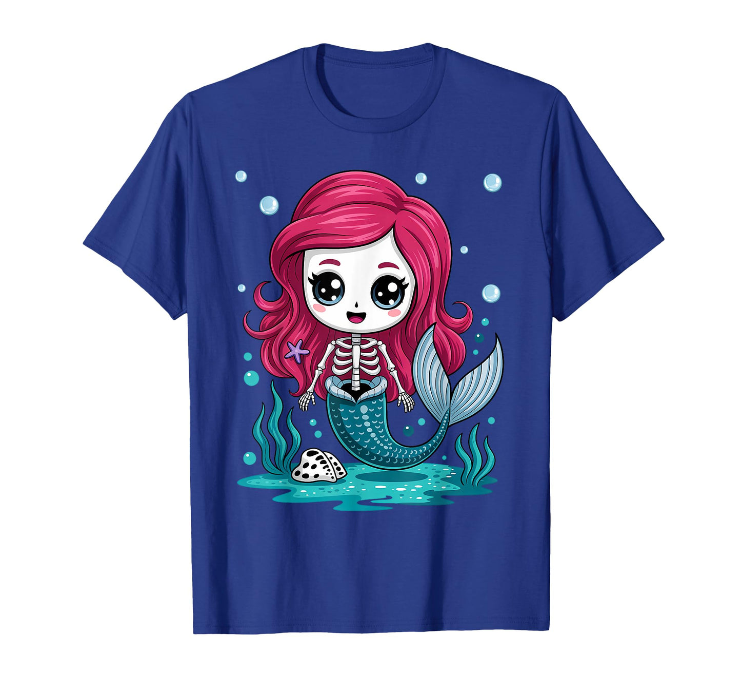 Cute Skeleton Mermaid Halloween T-Shirt