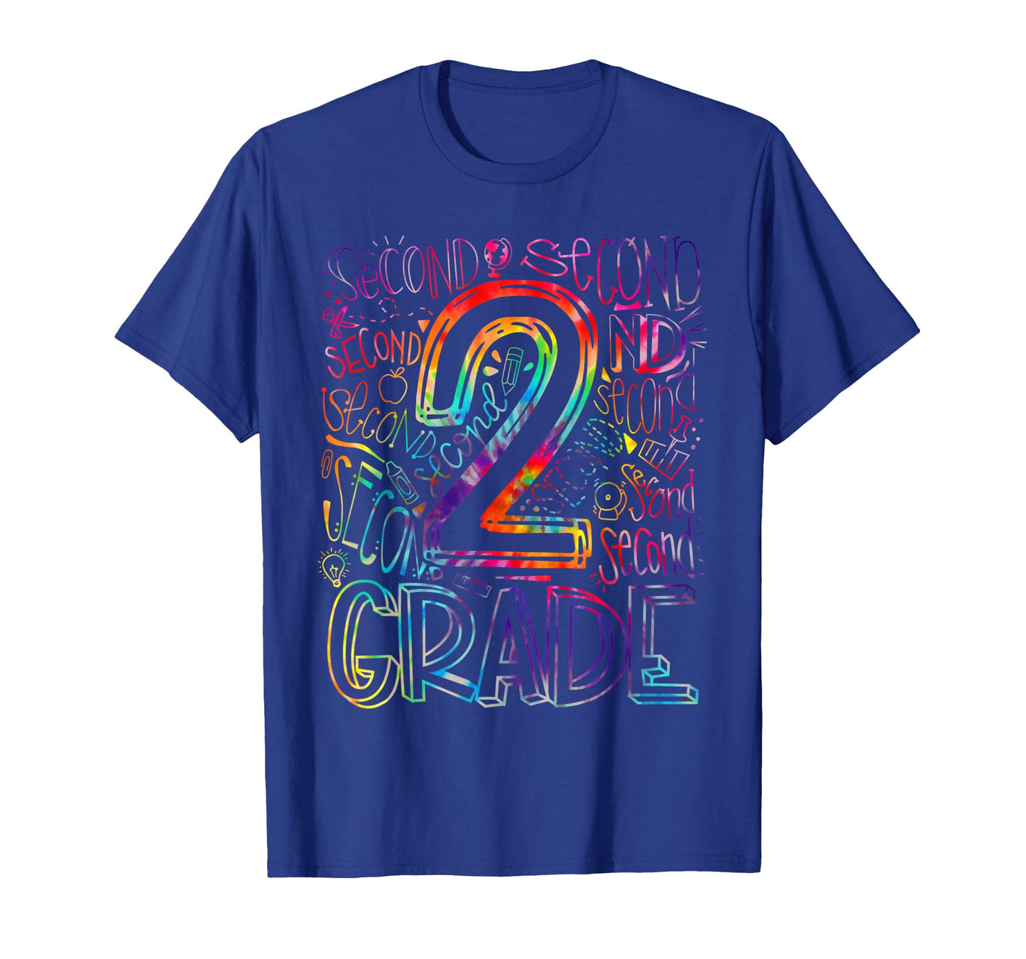 Tie Dye 2nd Grade Typography Team Second Grade Teacher Kids T-Shirt
