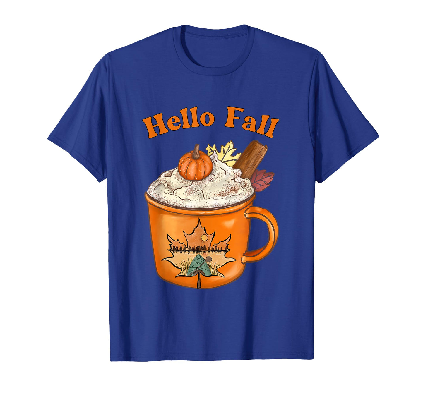 Cute Fall Hello Fall Pumpkin Spice Fall Leaves Outdoors T-Shirt