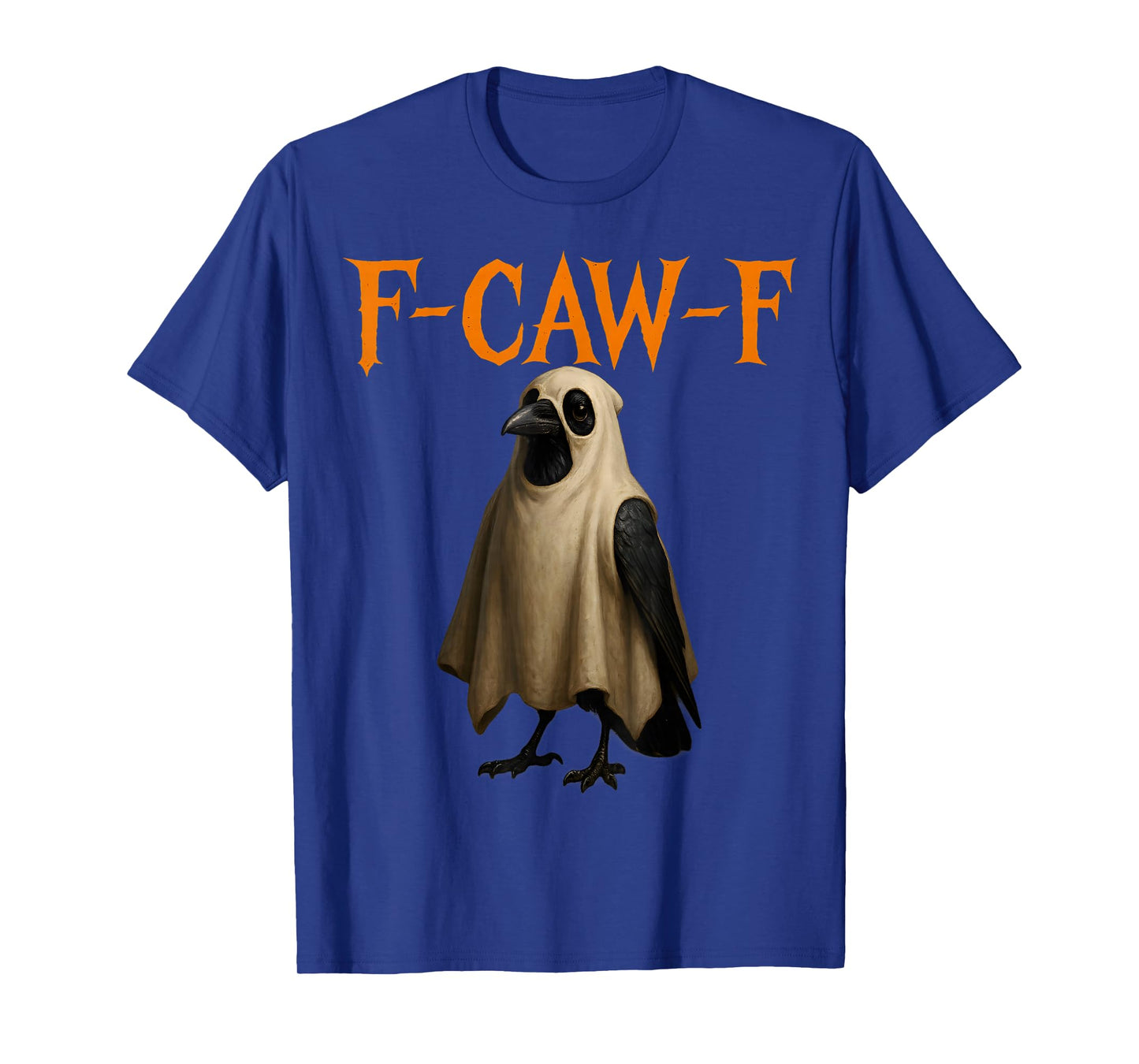 Funny Crow Ghost Costume F-Caw-F Halloween Bird Pun Design T-Shirt