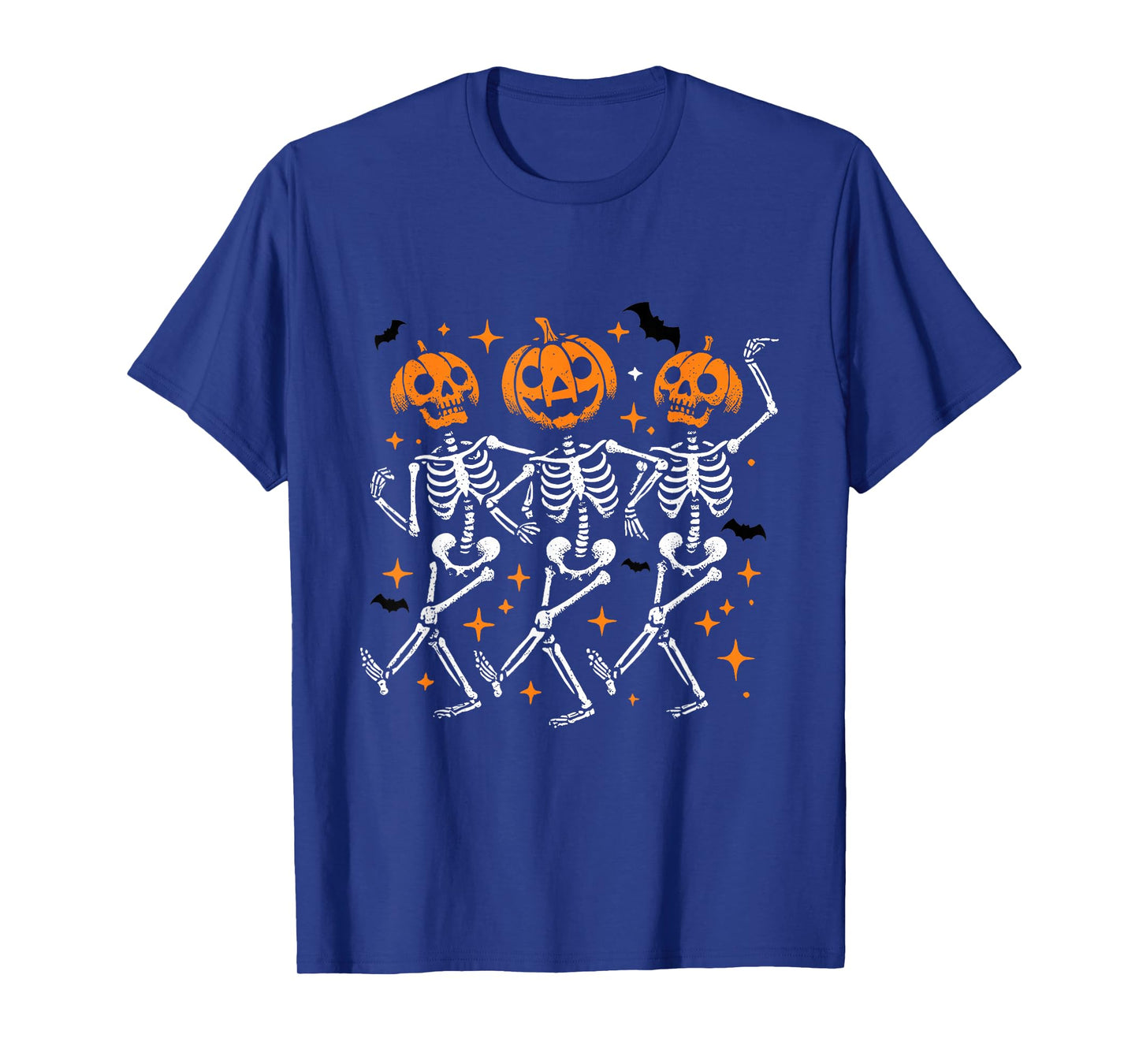 Pumpkin Skeleton Halloween Spooky Season Fall for Women Men T-Shirt