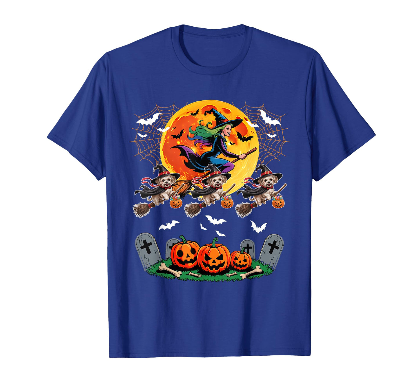 Maltipoos Cosplay Witch On Broomstick Halloween Owner T-Shirt