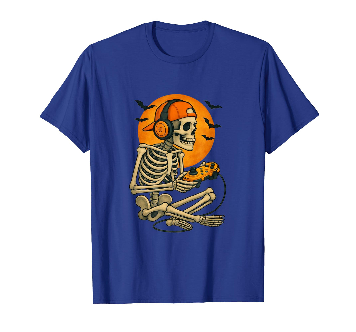 Halloween Skeleton Gamer Video Gaming Boys Men Kids Tees T-Shirt