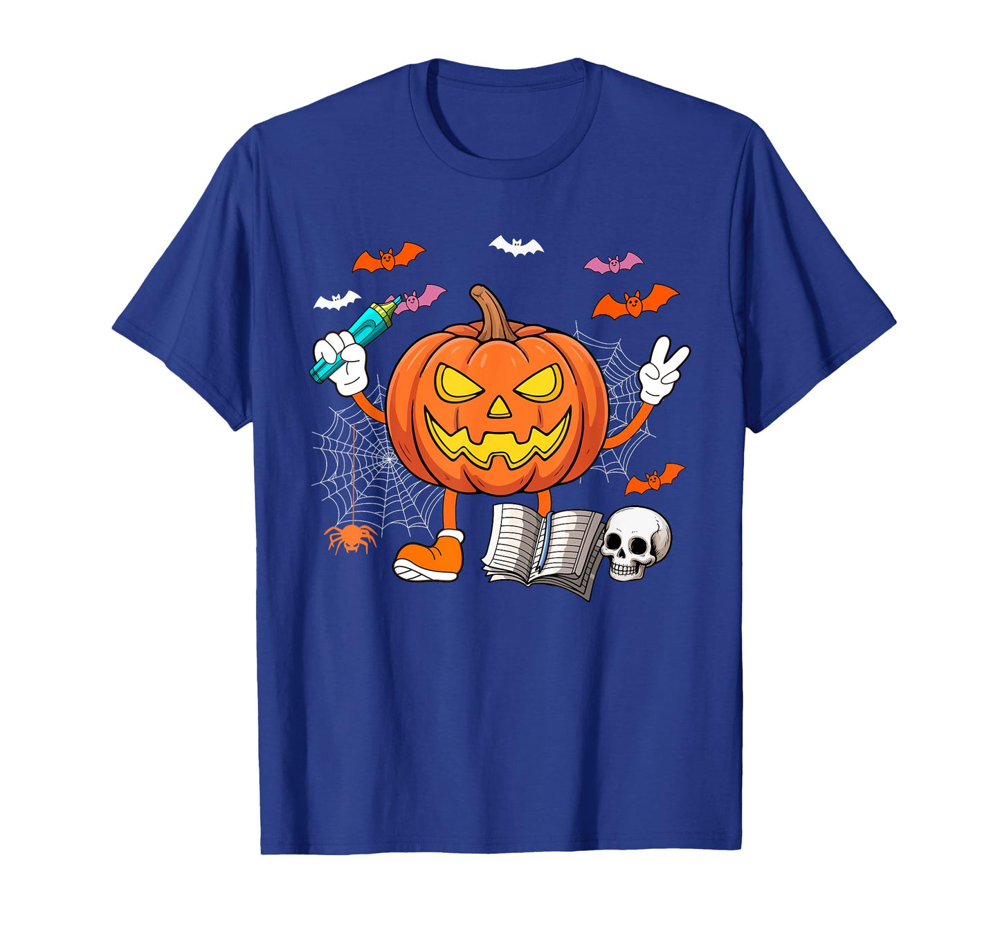 School Secretary Job Horror Carved Pumpkin Halloween Team T-Shirt