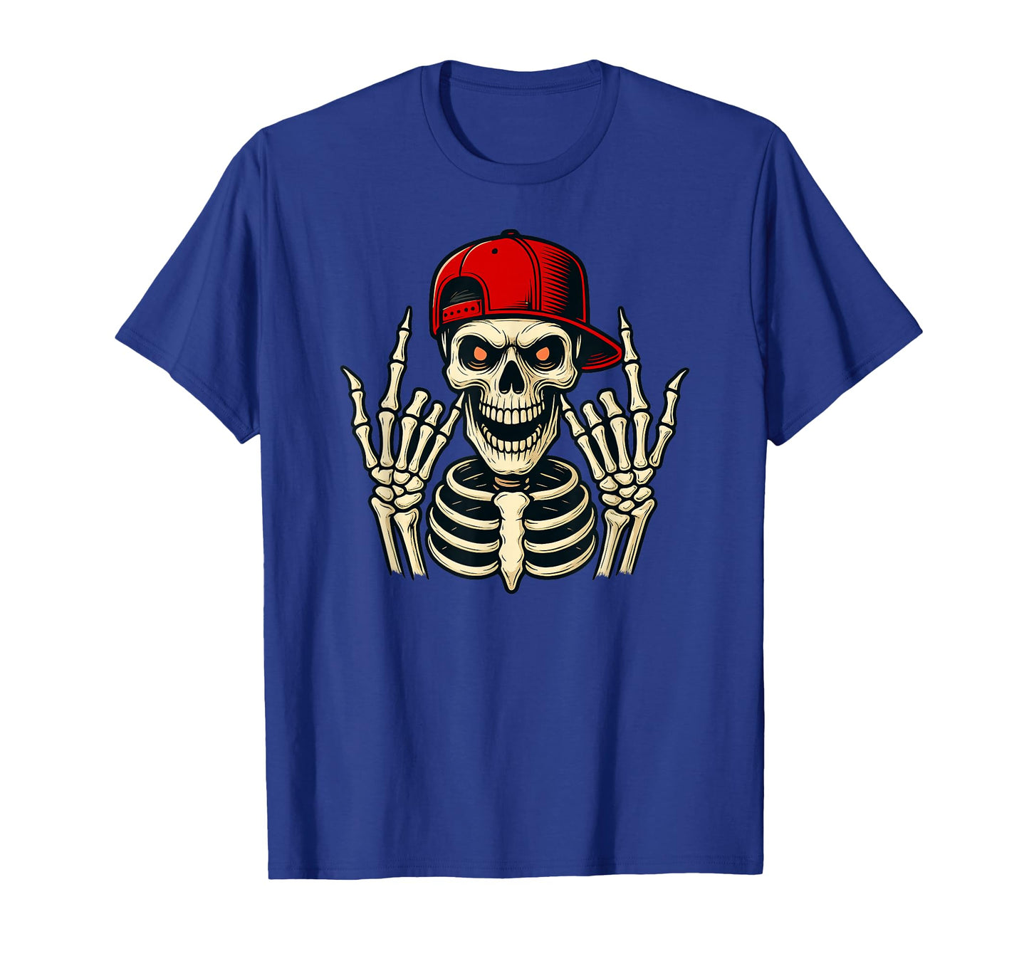 Rocker Skeleton Cool Halloween Punk Rock Men Boys T-Shirt