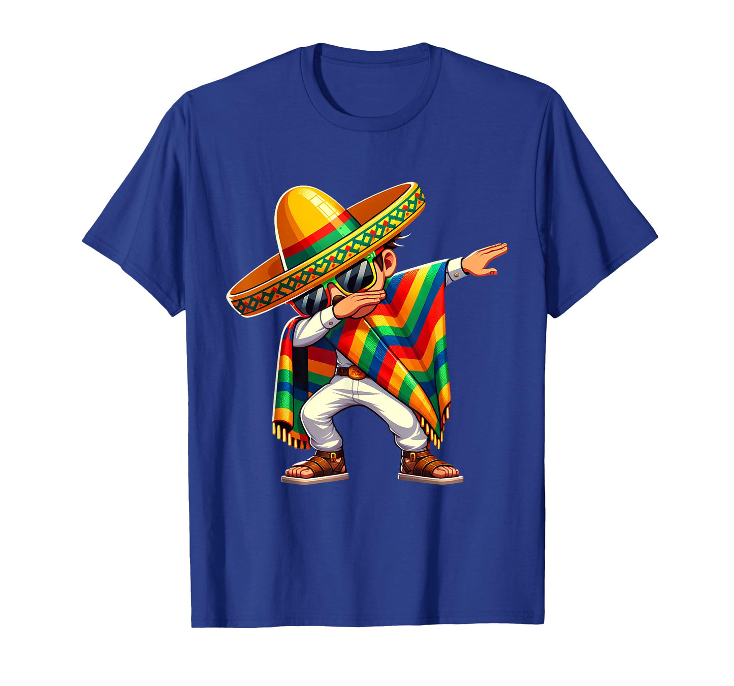 Dabbing Mexican Sunglasses Cinco de Mayo Dab Boys Girls Kids T-Shirt