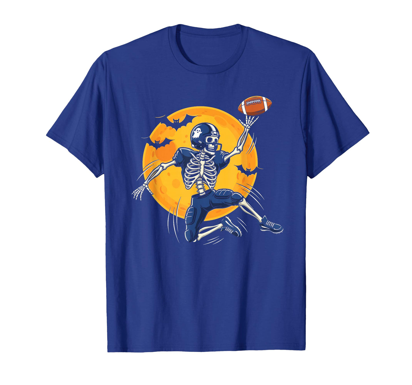 Skeleton Football Player Spooky Halloween Sports Outfit T-Shirt