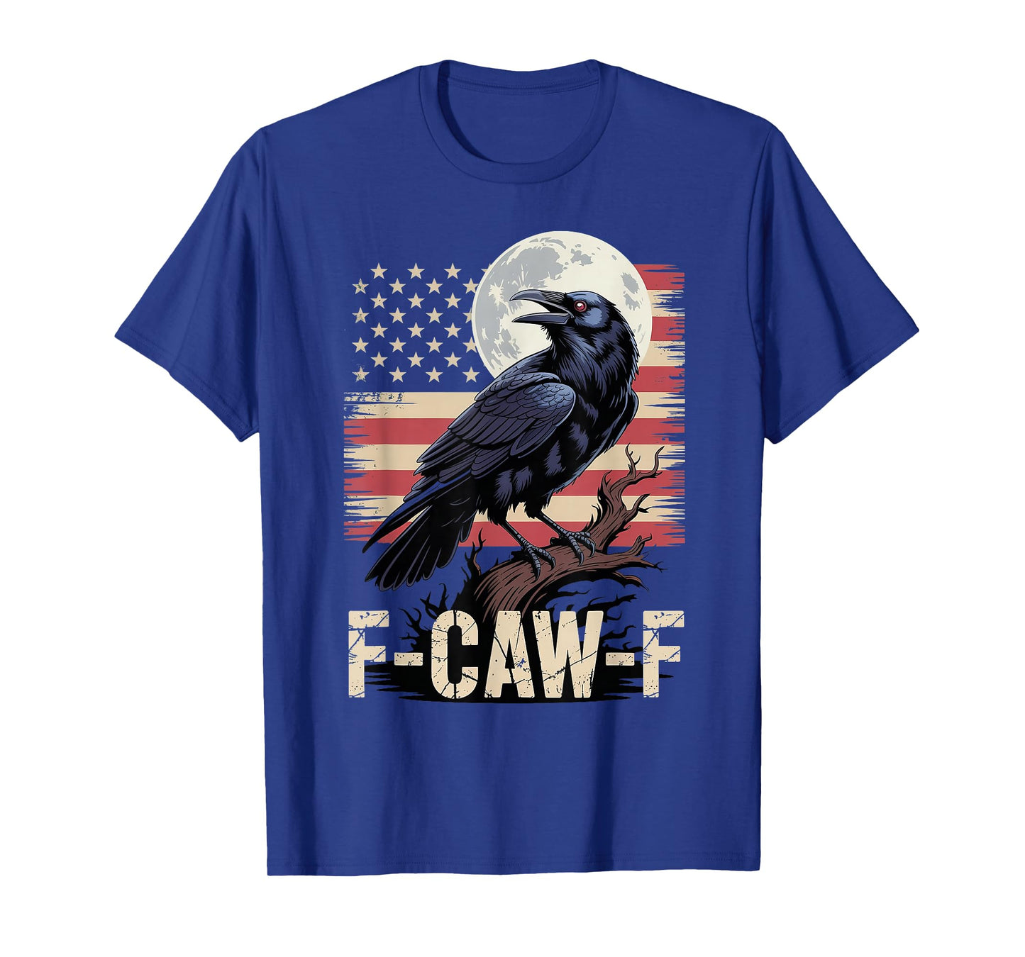 F-Caw-F Black Crow Black Bird Vintage USA Flag F Caw F T-Shirt