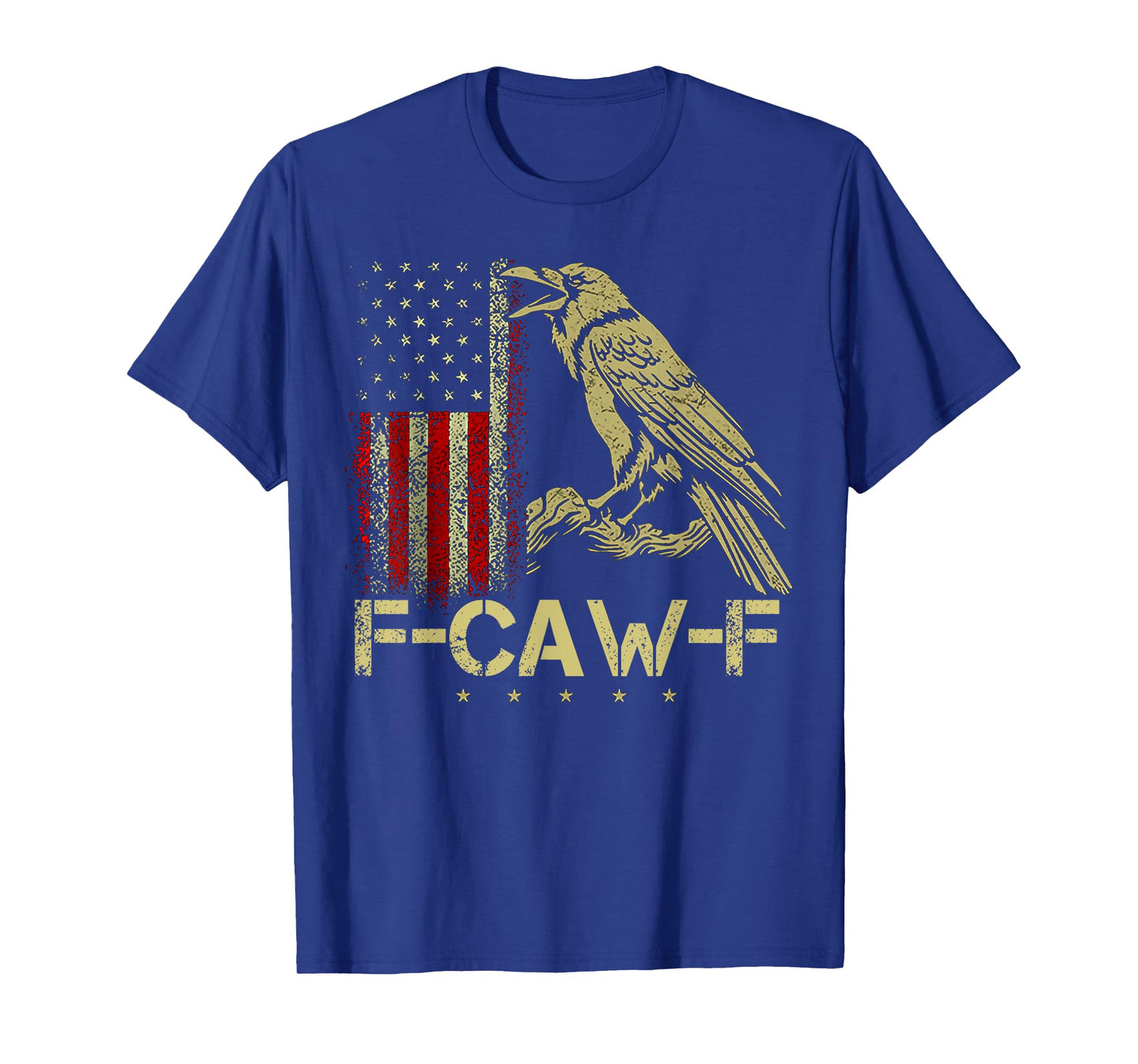 F-Caw-F Black Crow Black Bird, Vintage USA Flag F-Caw-F Crow T-Shirt