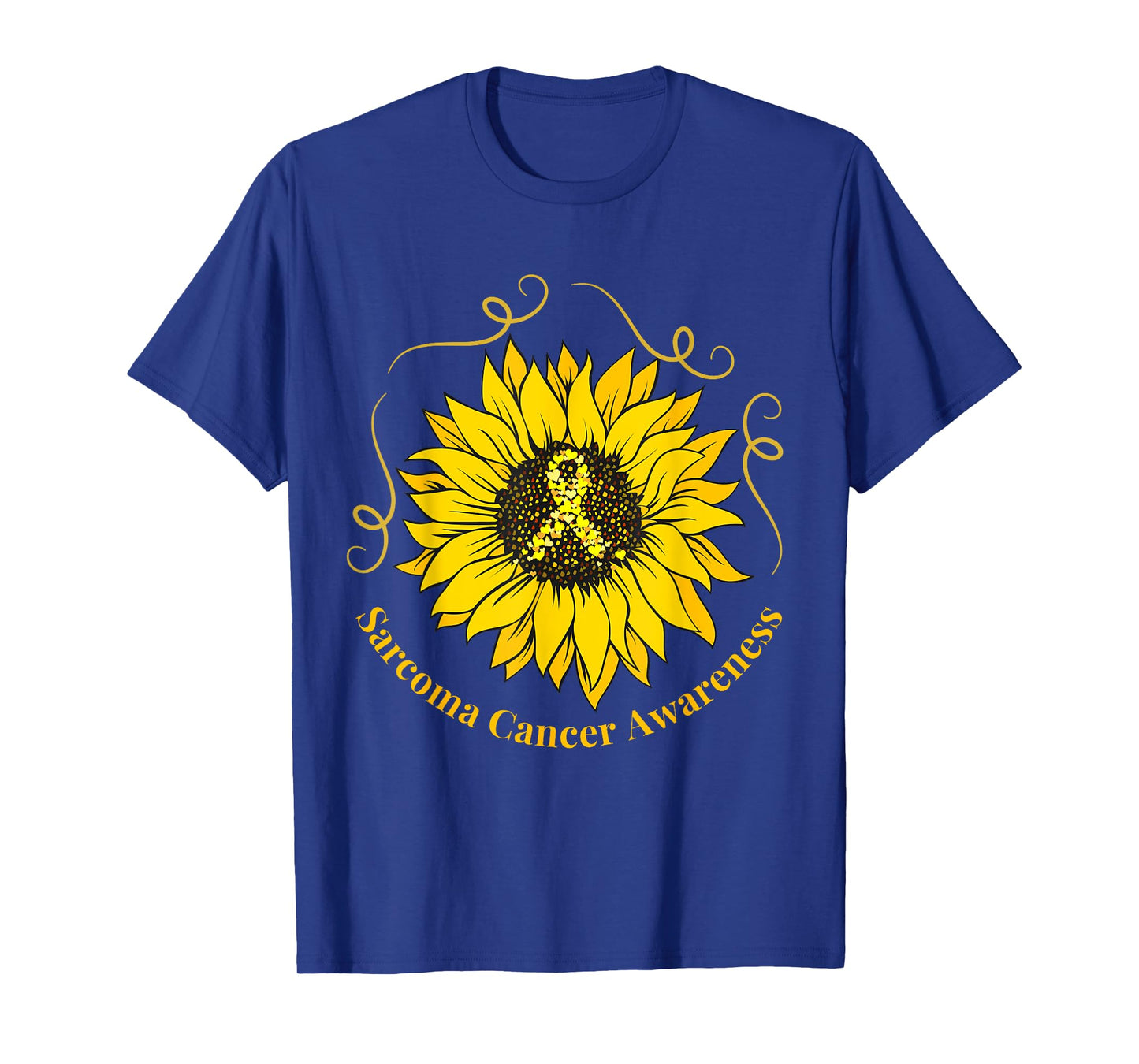 Sarcoma Cancer Awareness Sunflower Yellow Ribbon Support T-Shirt