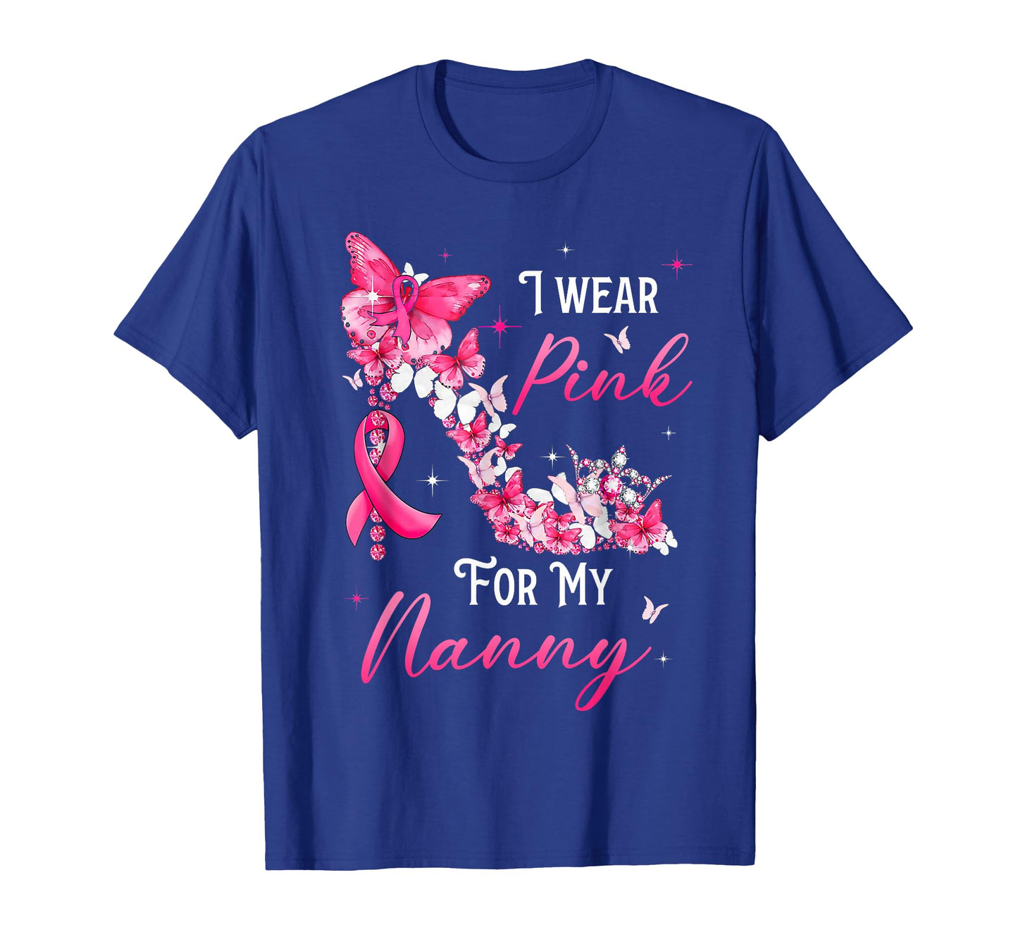 I Wear Pink for My Nanny Breast Cancer Ribbon Support Gift T-Shirt