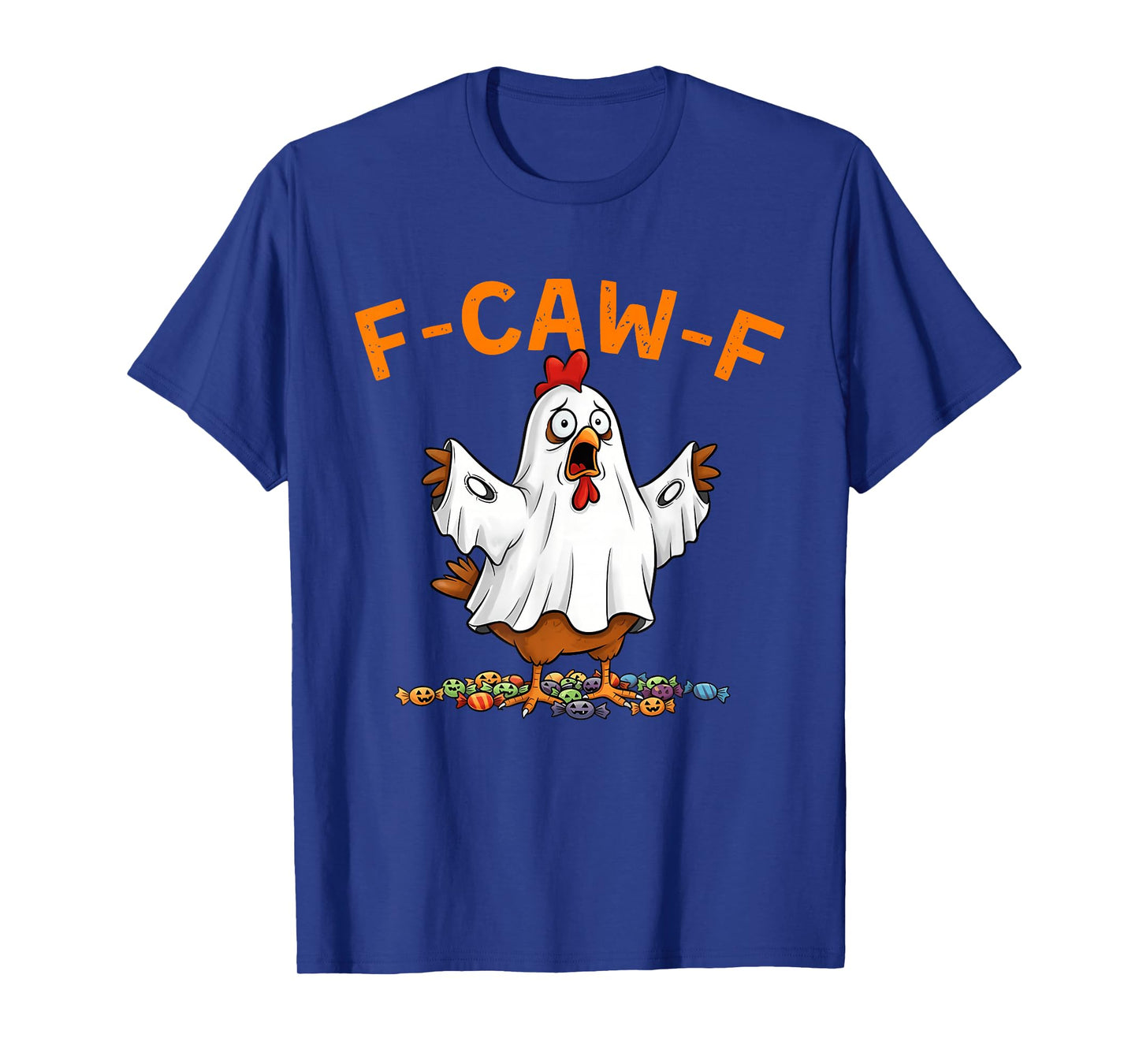 F-Caw-F Funny Chicken Ghost Humor F-Caw-F Rooster Halloween T-Shirt
