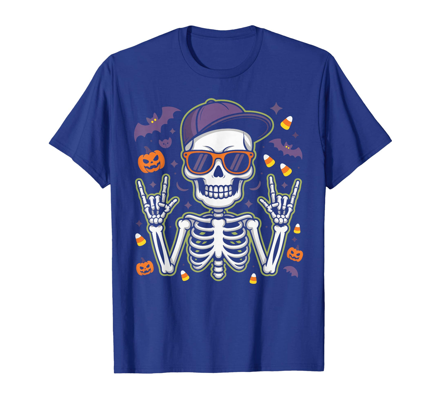 Bruh Punk Rock Skeleton Cool Rocker Halloween Men Boys Kids T-Shirt