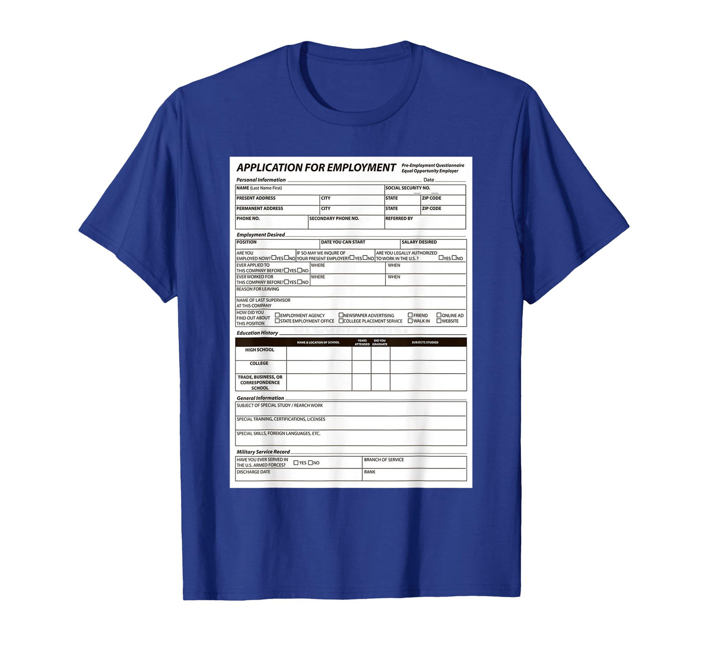 Funny Scary Halloween Costume Job Application Trick or Treat T-Shirt