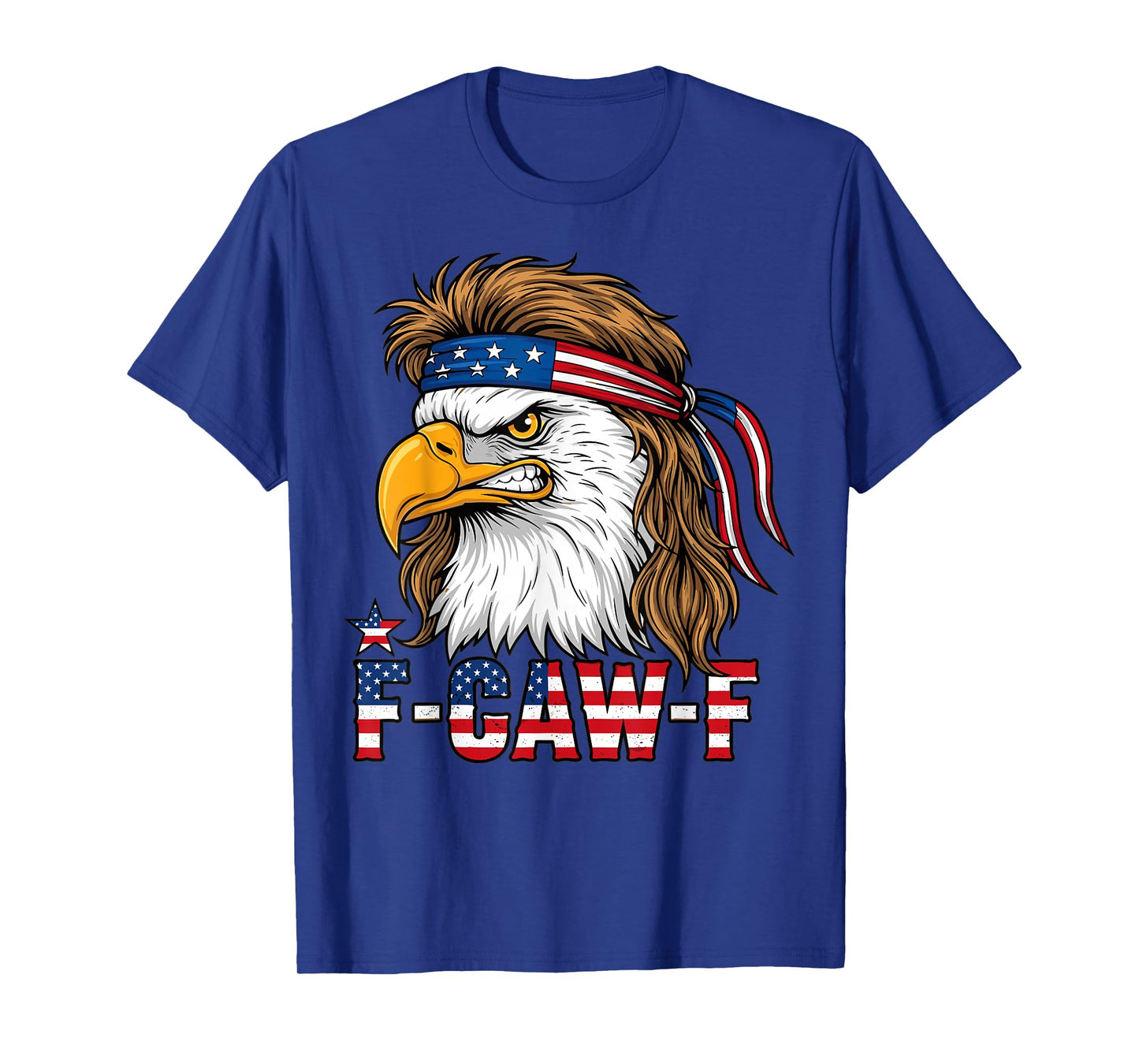 Patriotic Eagle Mullet USA Flag Bandana Funny F-Caw-F T-Shirt
