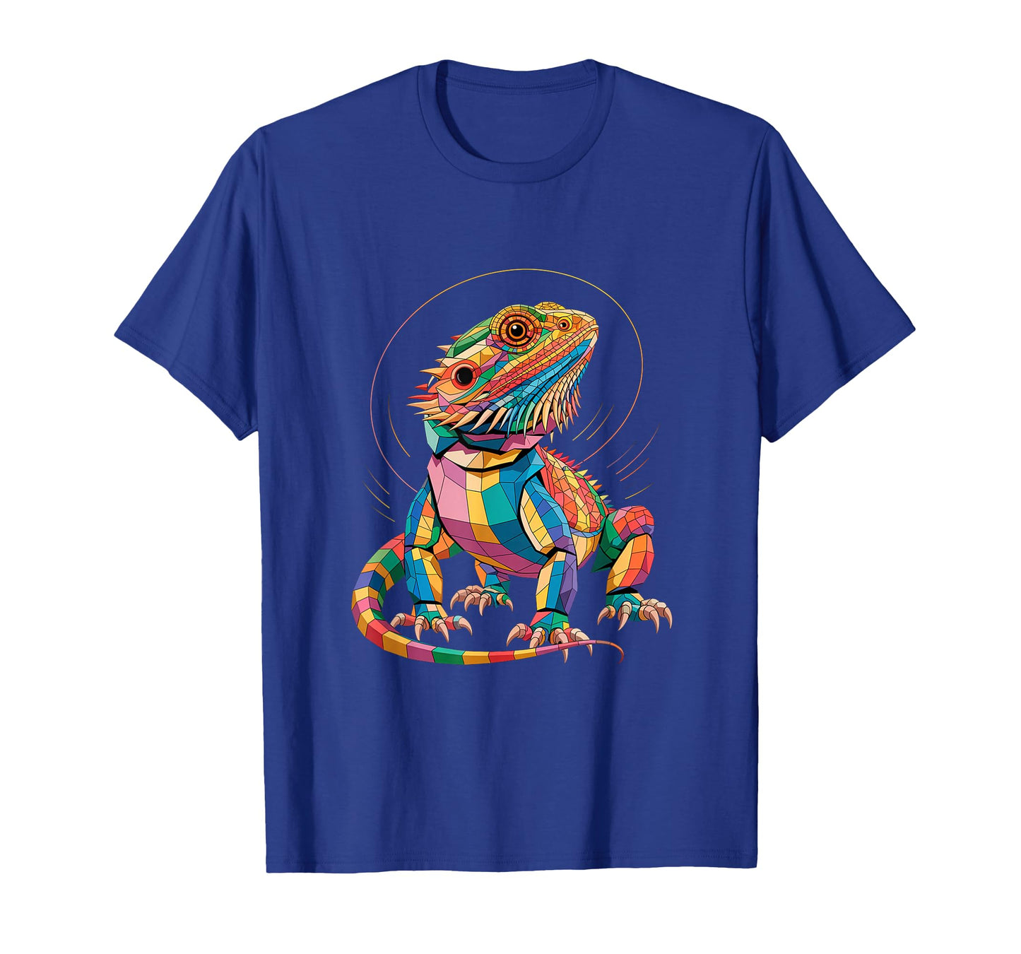 Geometric Bearded Dragon Art Visionary Spirit Lizard Totem T-Shirt